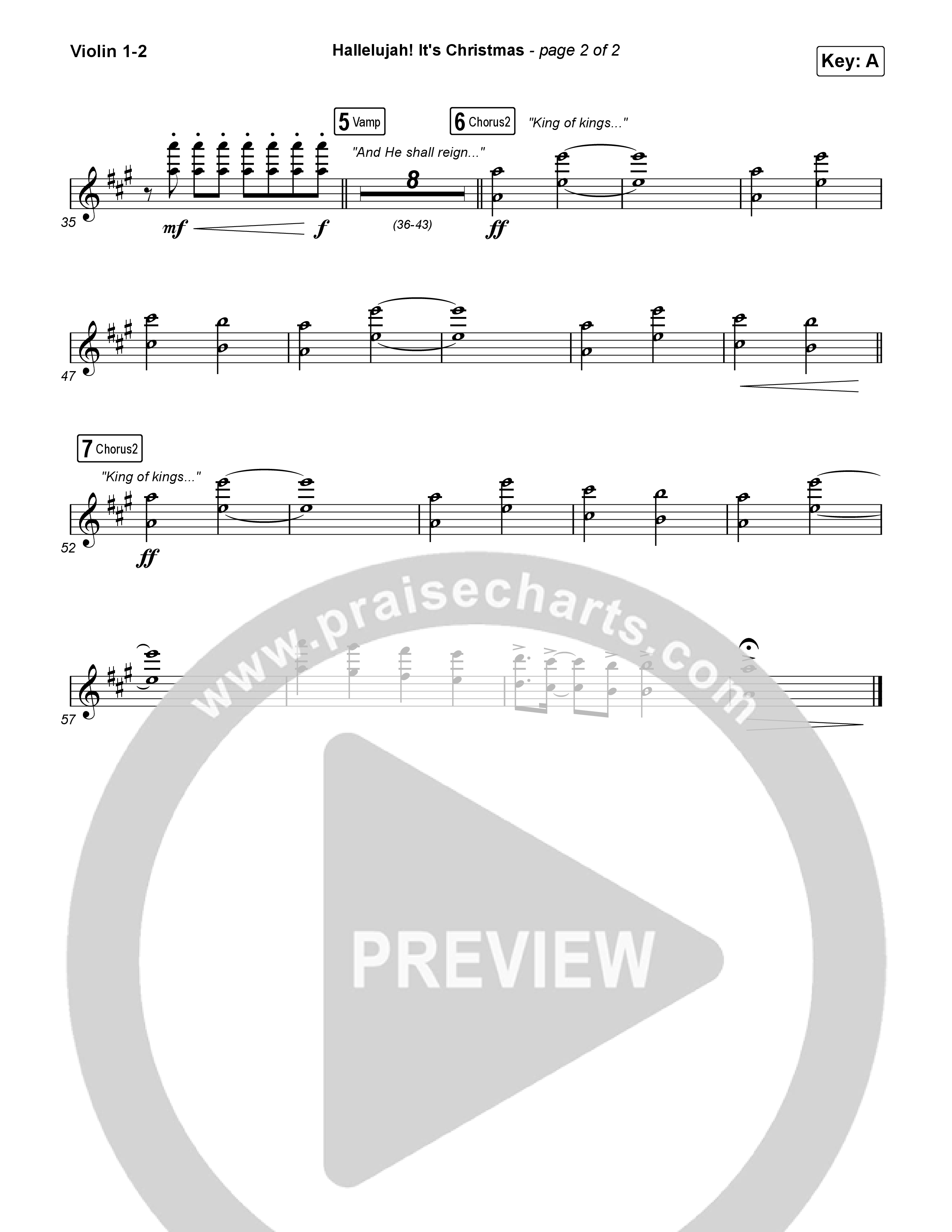 Hallelujah! It's Christmas Violin 1,2 (Phil Wickham)