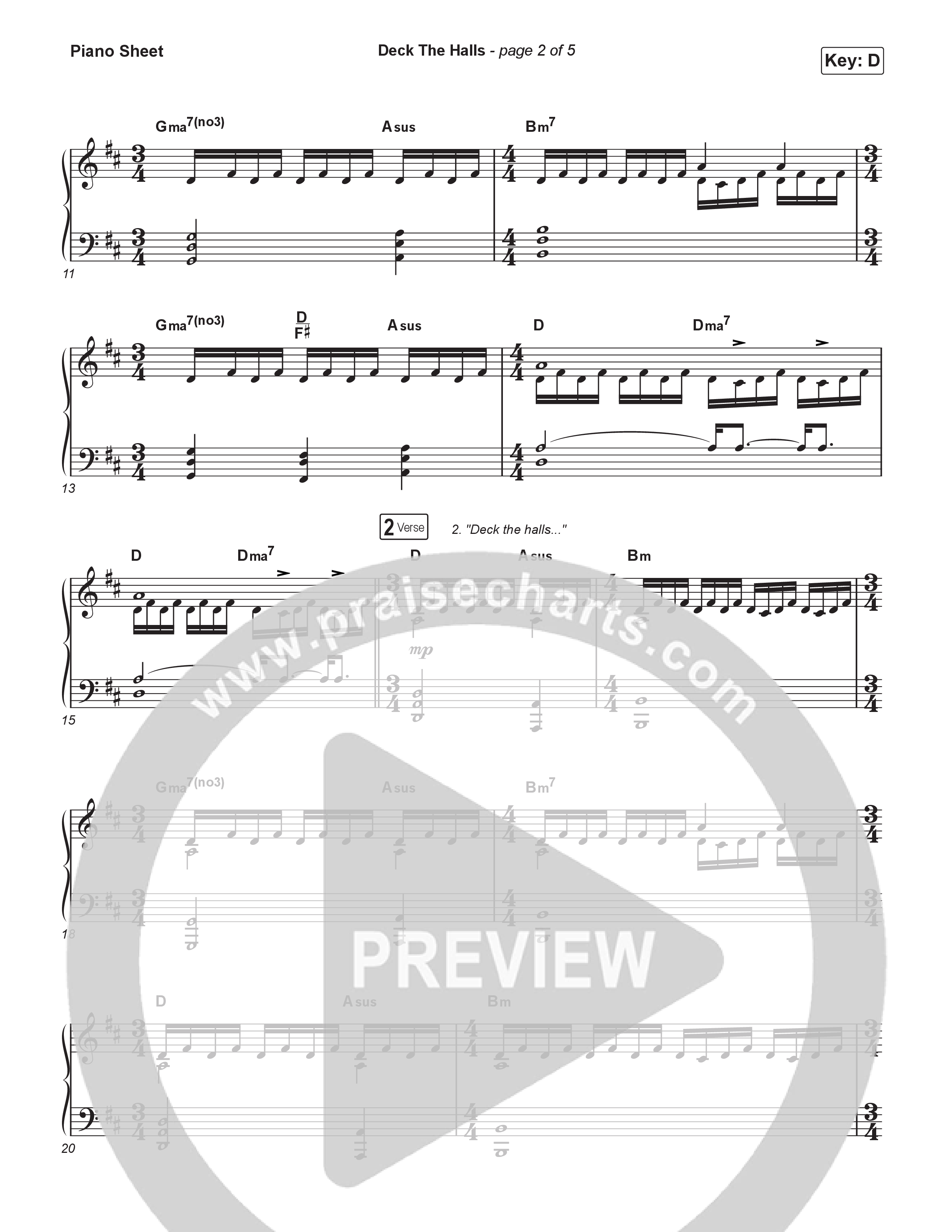 Deck The Halls Piano Sheet (Phil Wickham / CHPTRS)