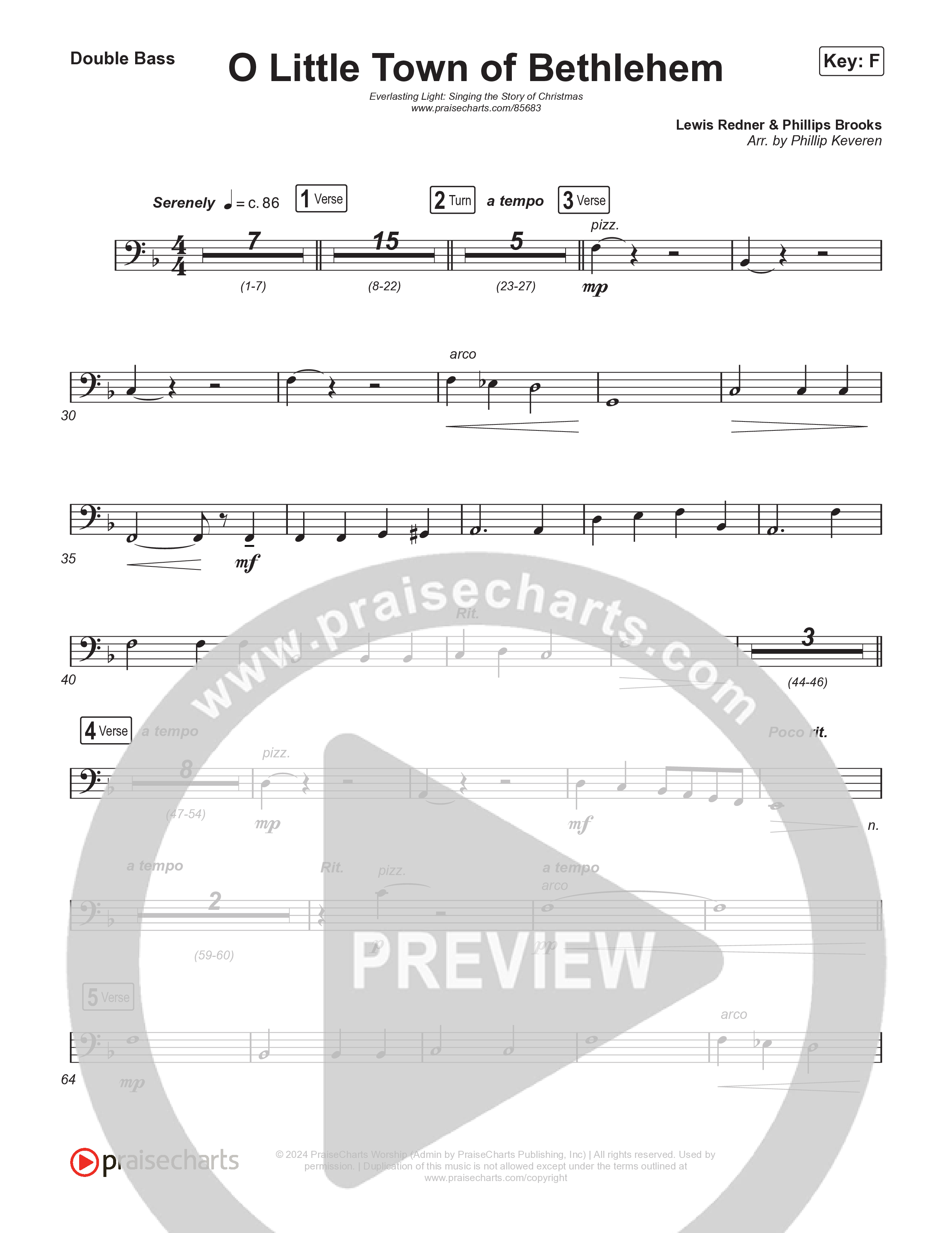 O Little Town Of Bethlehem (Live) String Bass (Museum Of The Bible / Indiana Wesleyan University Choir / Arr. Philip Keveren)