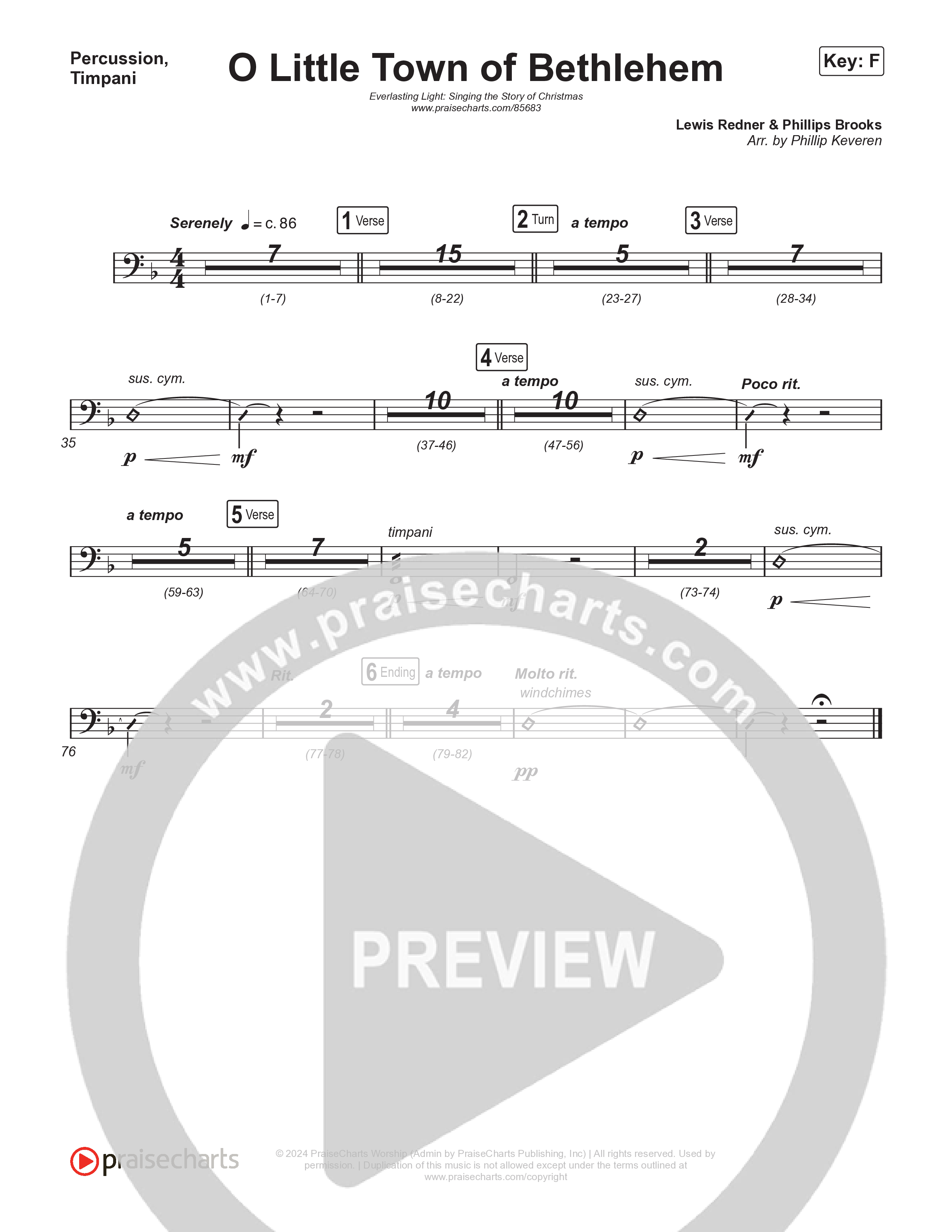 O Little Town Of Bethlehem (Live) Percussion (Museum Of The Bible / Indiana Wesleyan University Choir / Arr. Philip Keveren)