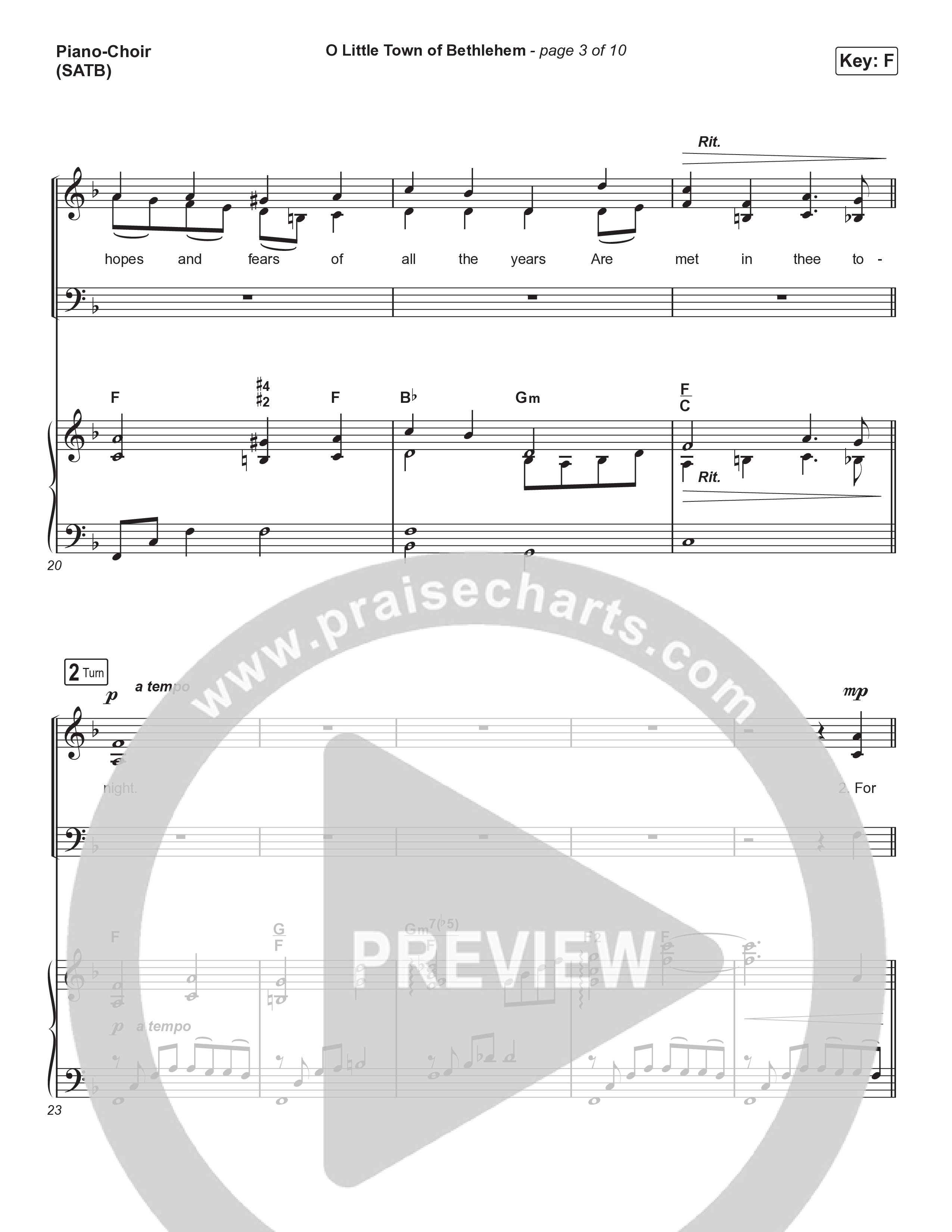 O Little Town Of Bethlehem (Live) Piano/Vocal Pack (Museum Of The Bible / Indiana Wesleyan University Choir / Arr. Philip Keveren)