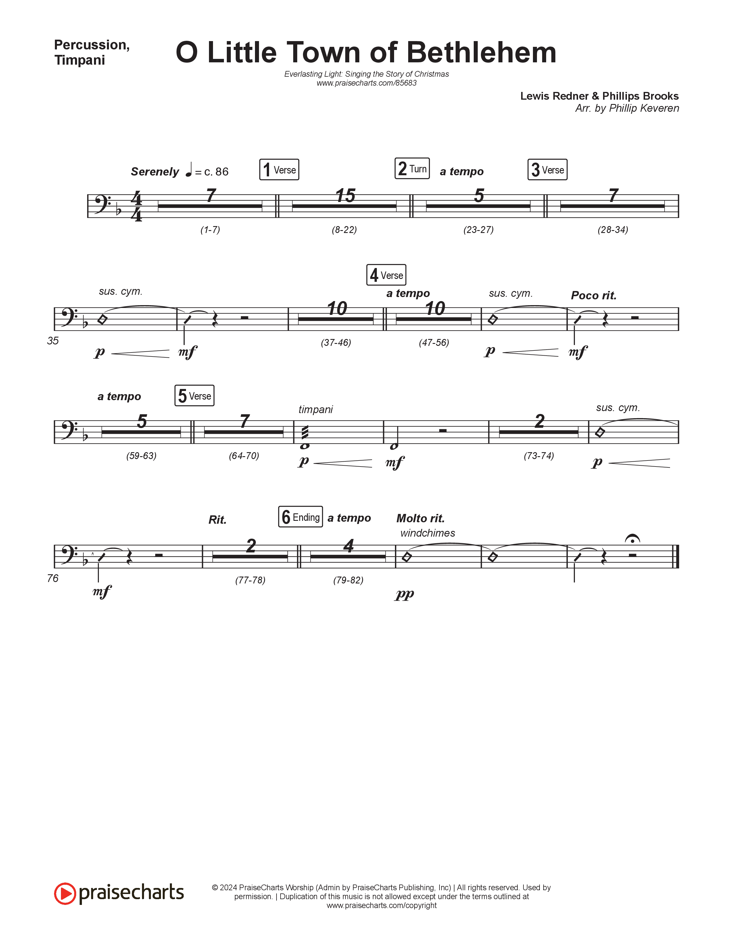 O Little Town Of Bethlehem (Live) Percussion (Museum Of The Bible / Indiana Wesleyan University Choir / Arr. Philip Keveren)