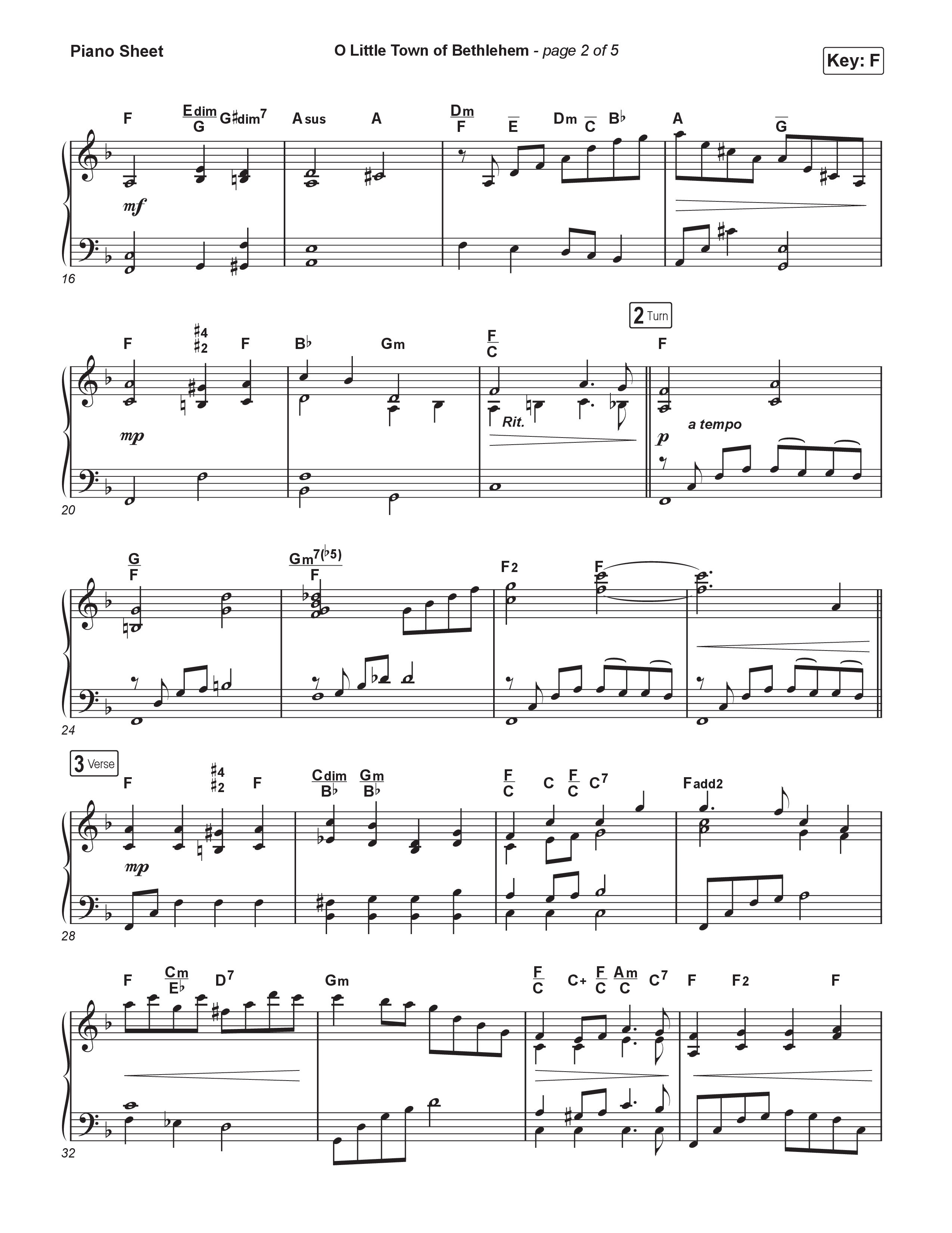 O Little Town Of Bethlehem (Live) Piano Sheet (Museum Of The Bible / Indiana Wesleyan University Choir / Arr. Philip Keveren)