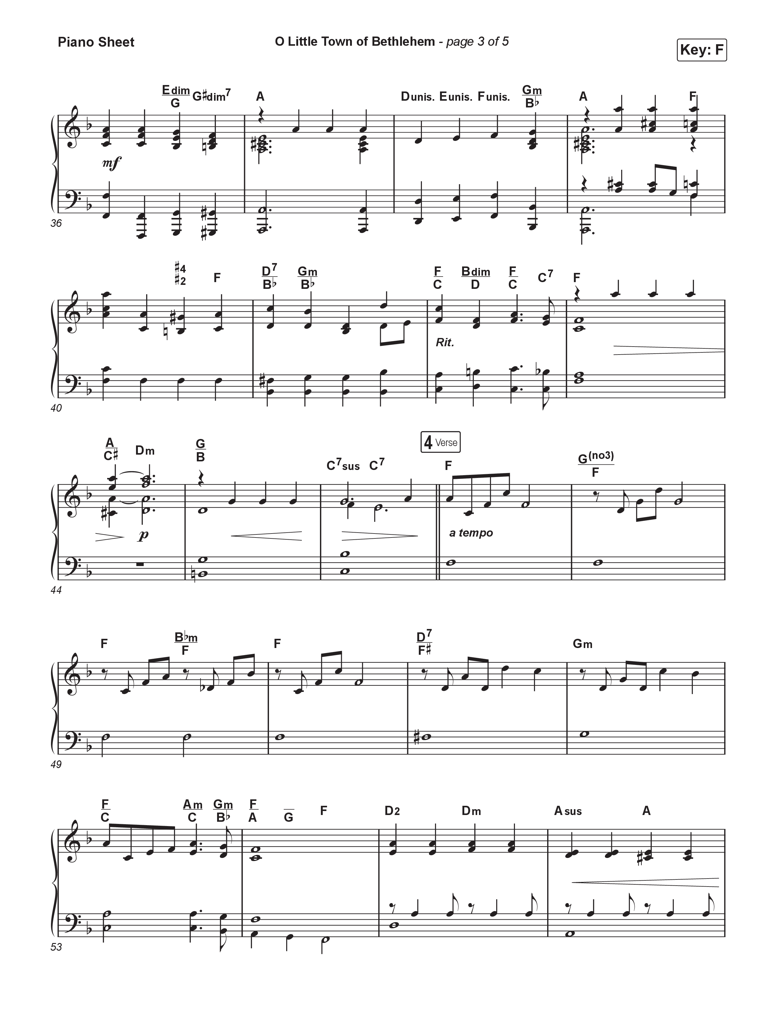 O Little Town Of Bethlehem (Live) Piano Sheet (Museum Of The Bible / Indiana Wesleyan University Choir / Arr. Philip Keveren)
