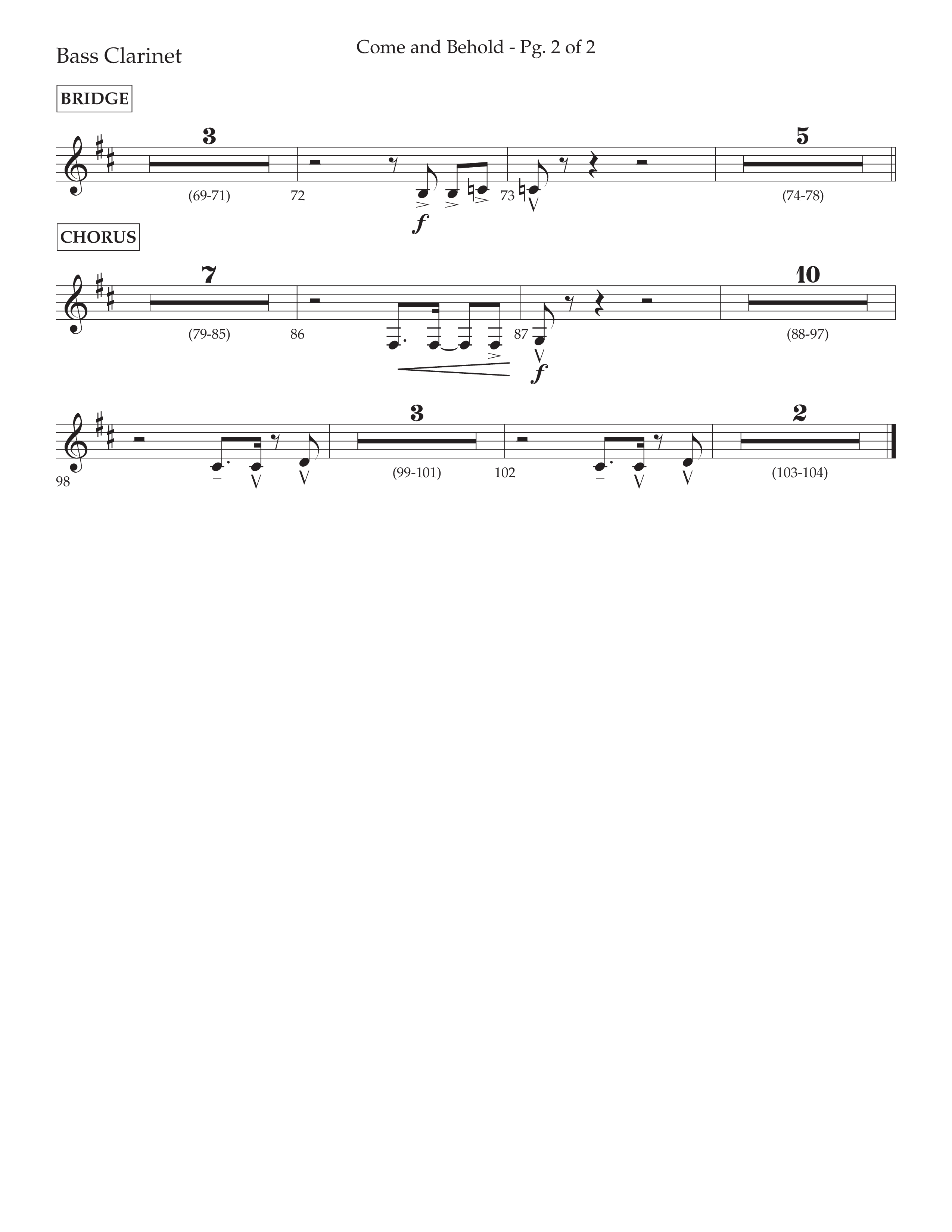 Come And Behold (Choral Anthem SATB) Bass Clarinet (Lifeway Choral / Arr. John Bolin / Arr. Don Koch)