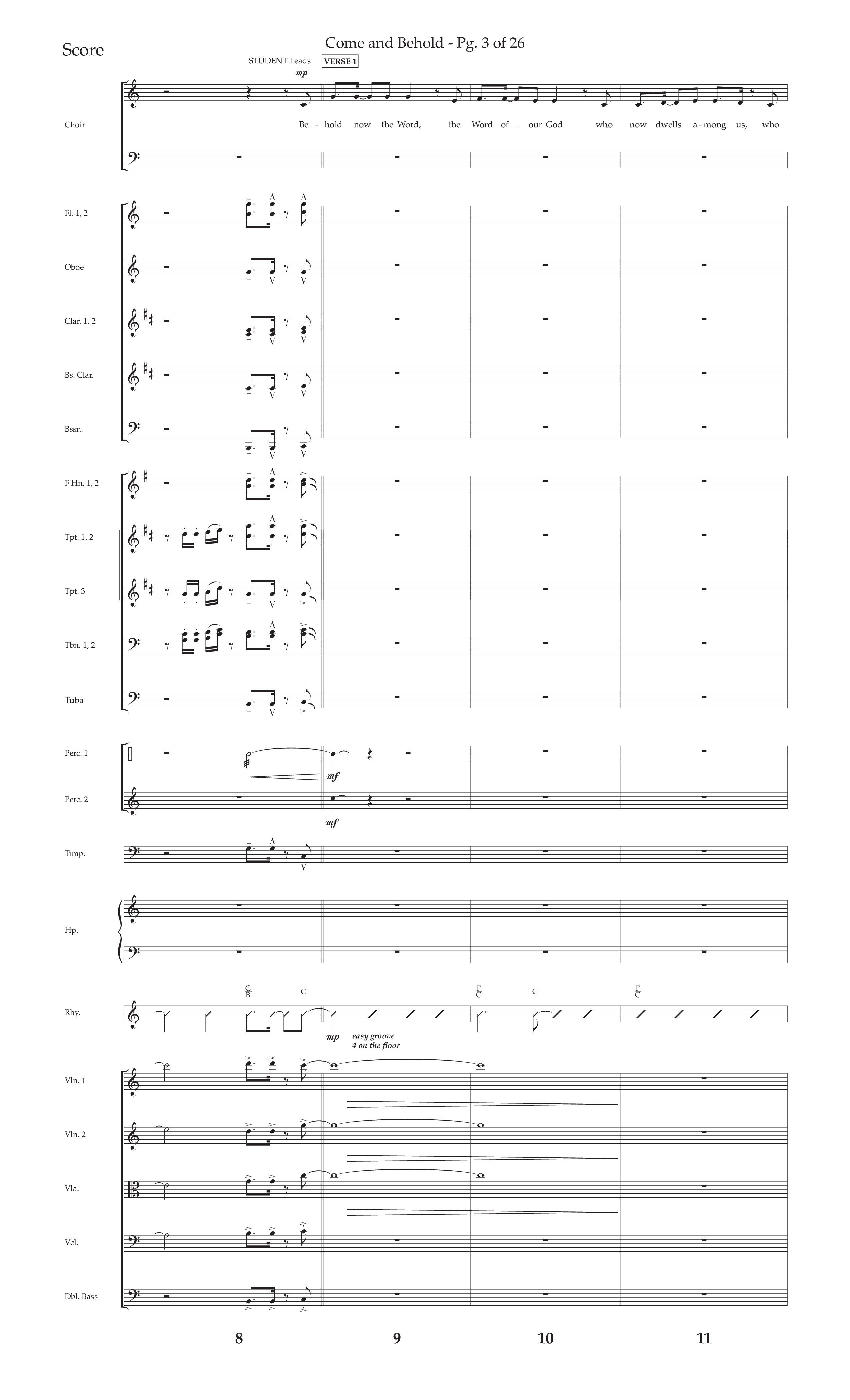 Come And Behold (Choral Anthem SATB) Conductor's Score (Lifeway Choral / Arr. John Bolin / Arr. Don Koch)