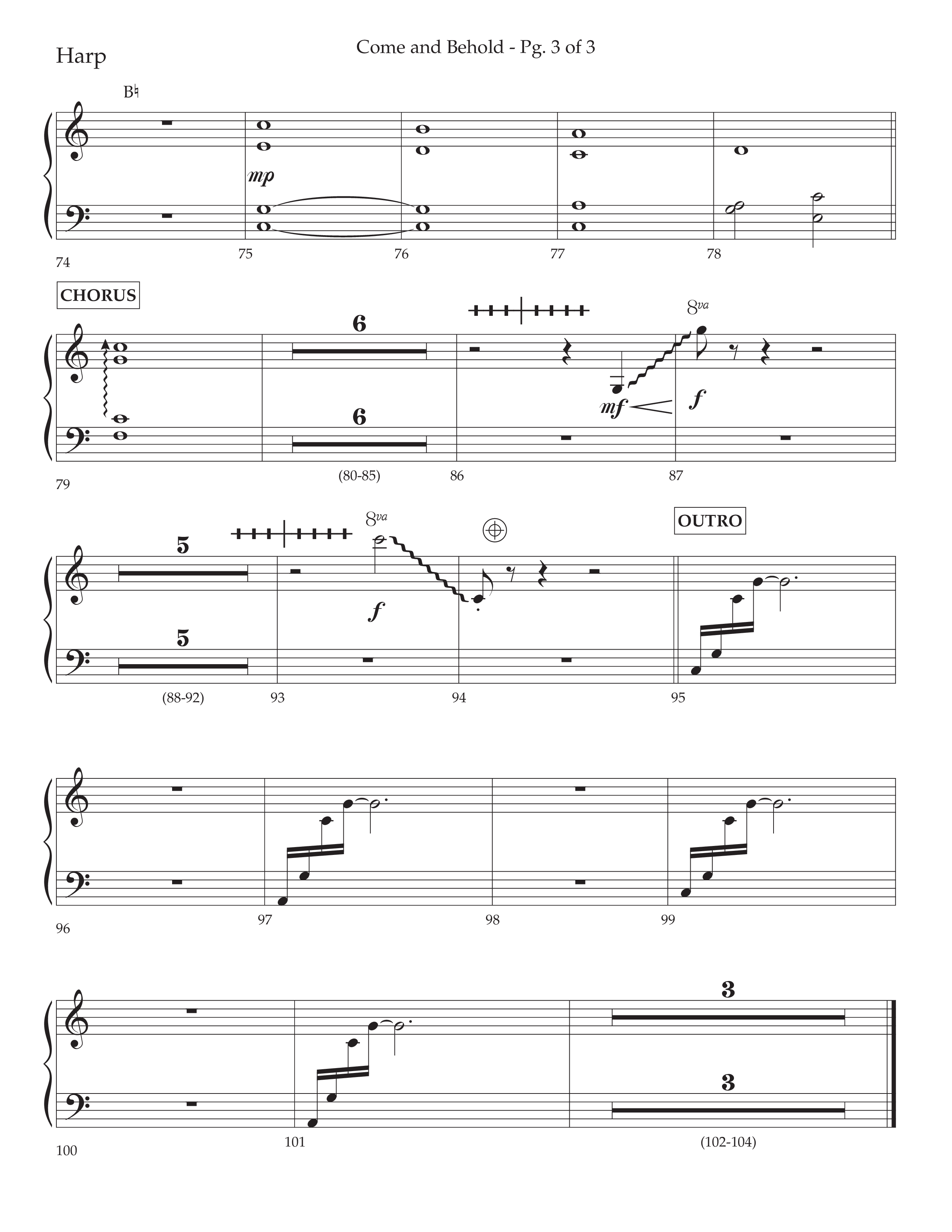 Come And Behold (Choral Anthem SATB) Harp (Lifeway Choral / Arr. John Bolin / Arr. Don Koch)