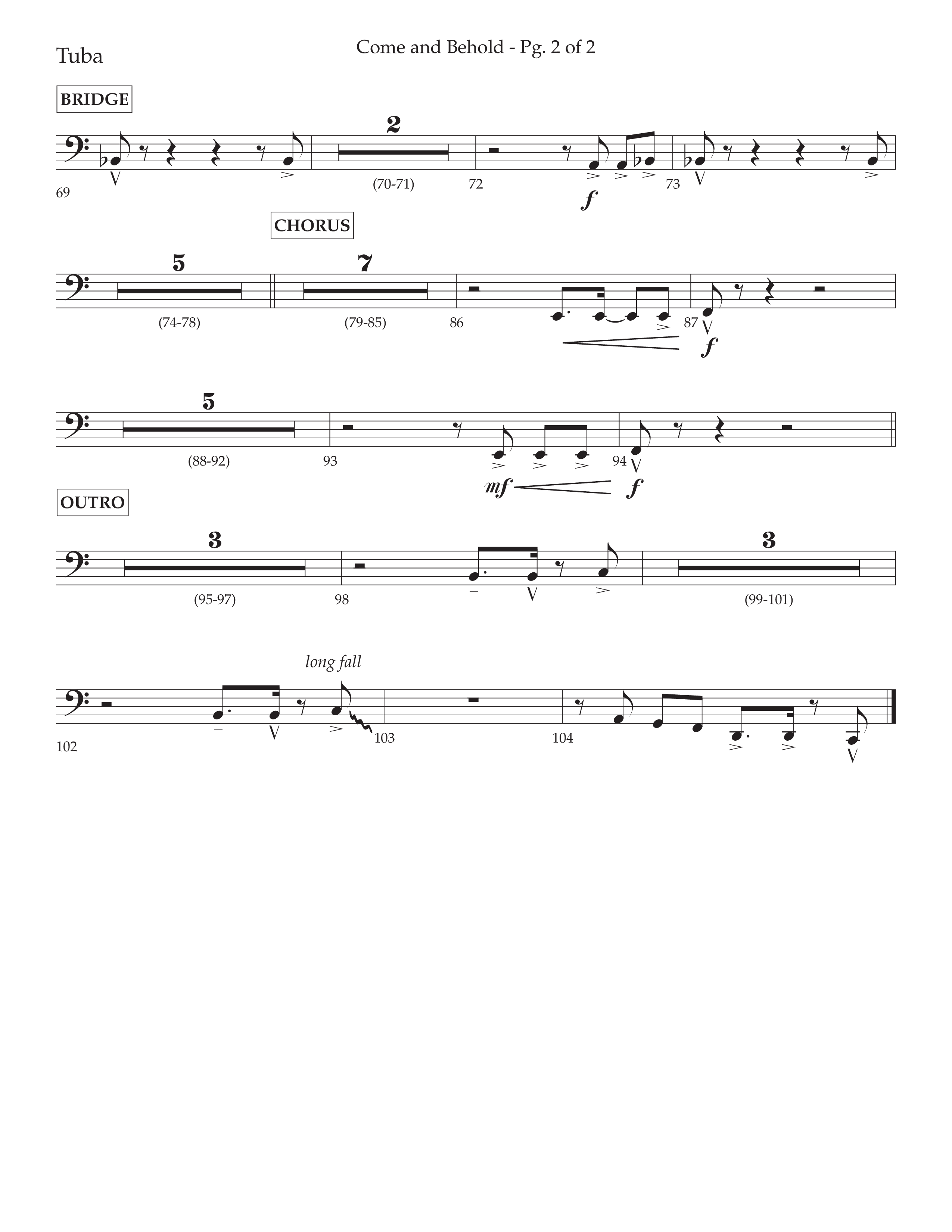 Come And Behold (Choral Anthem SATB) Tuba (Lifeway Choral / Arr. John Bolin / Arr. Don Koch)