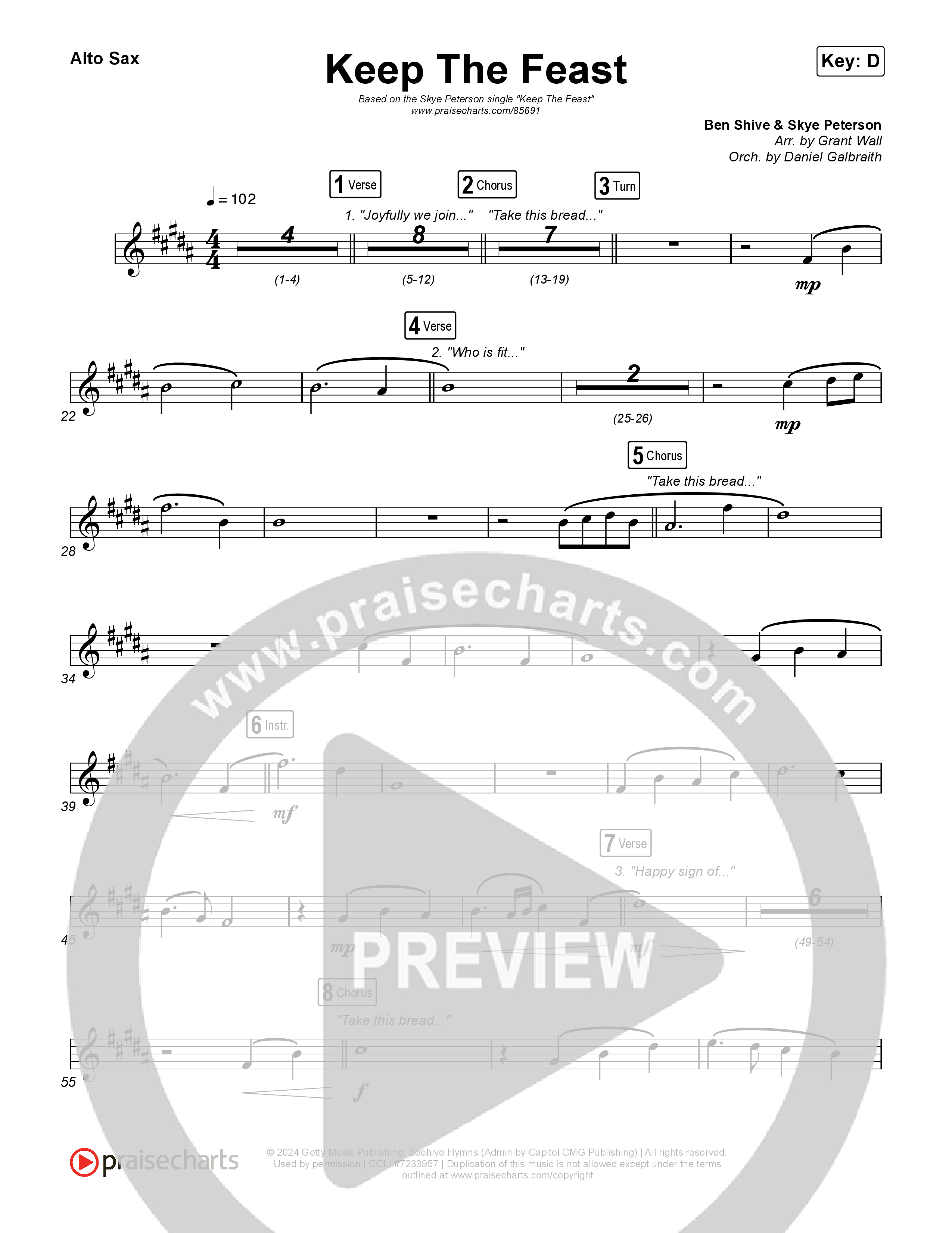 Keep The Feast Sax Pack (Keith & Kristyn Getty / Sing!)