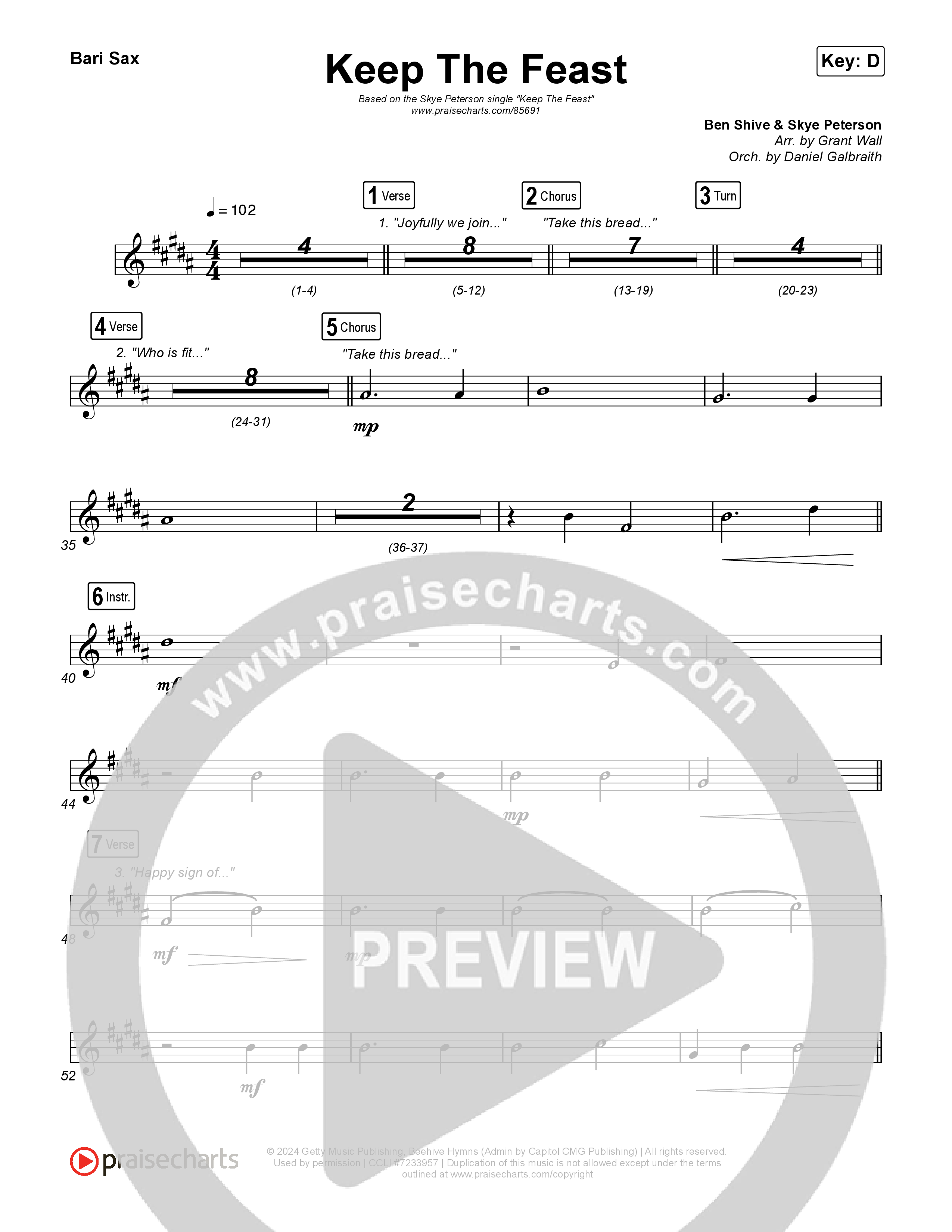 Keep The Feast Bari Sax (Keith & Kristyn Getty / Sing!)