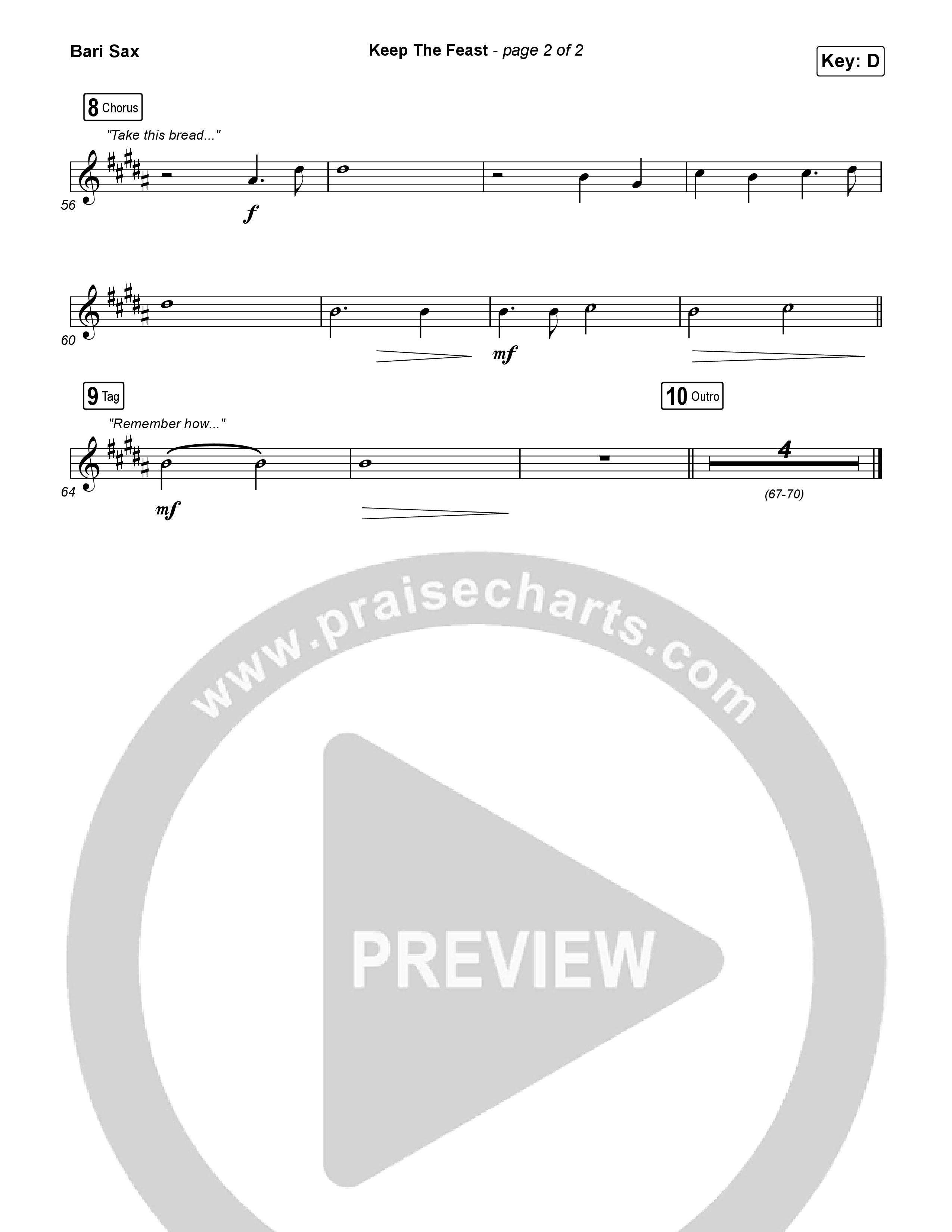 Keep The Feast Bari Sax (Keith & Kristyn Getty / Sing!)