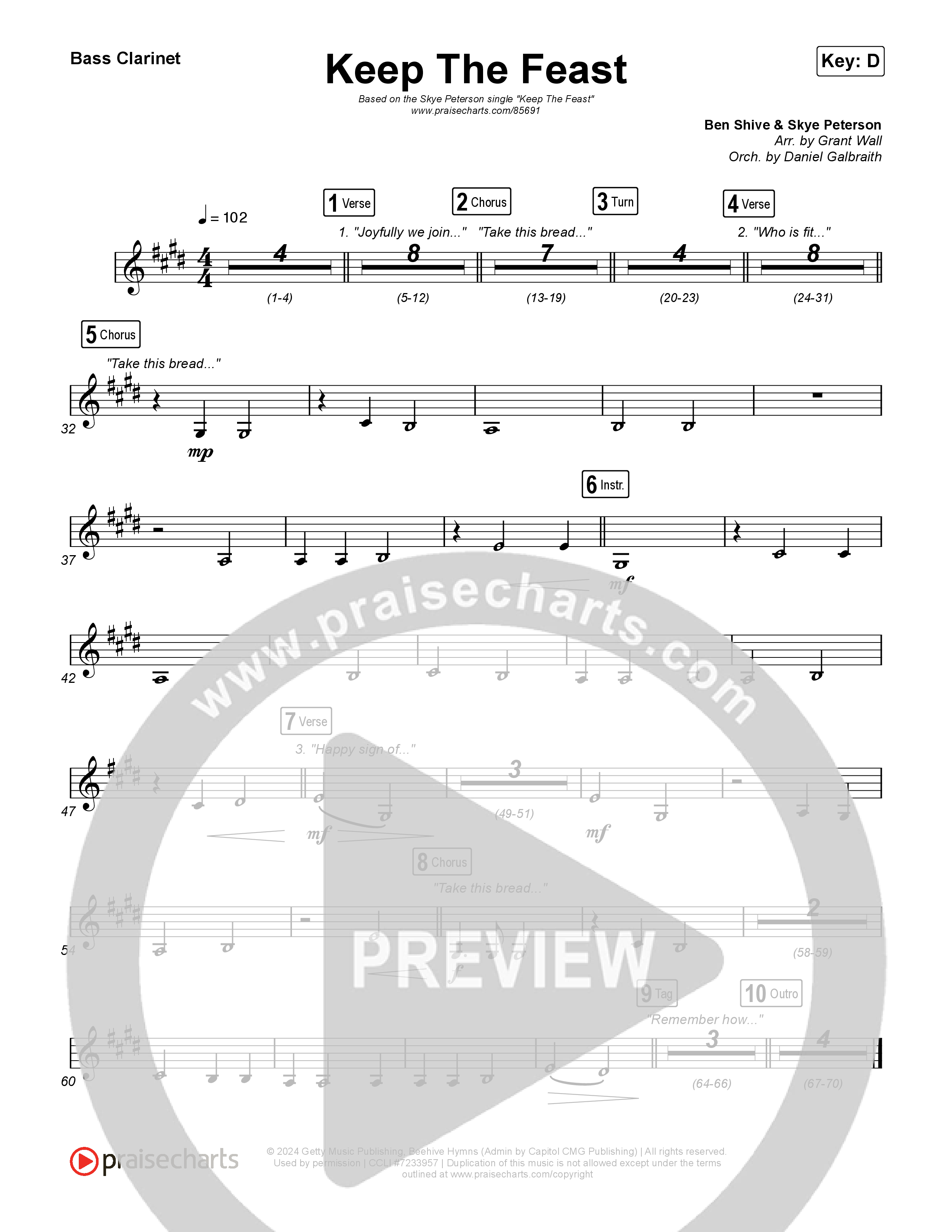 Keep The Feast Bass Clarinet (Keith & Kristyn Getty / Sing!)