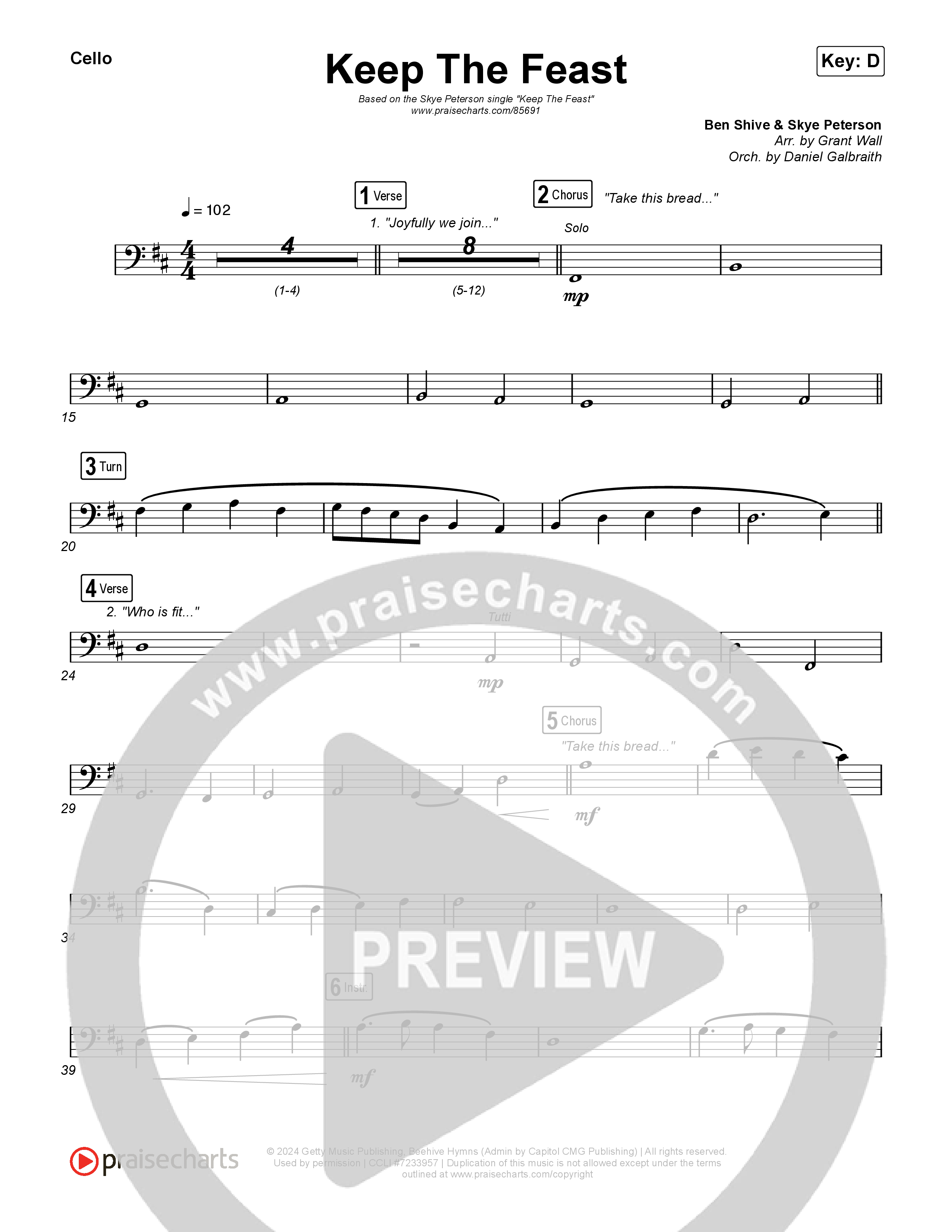 Keep The Feast Cello (Keith & Kristyn Getty / Sing!)