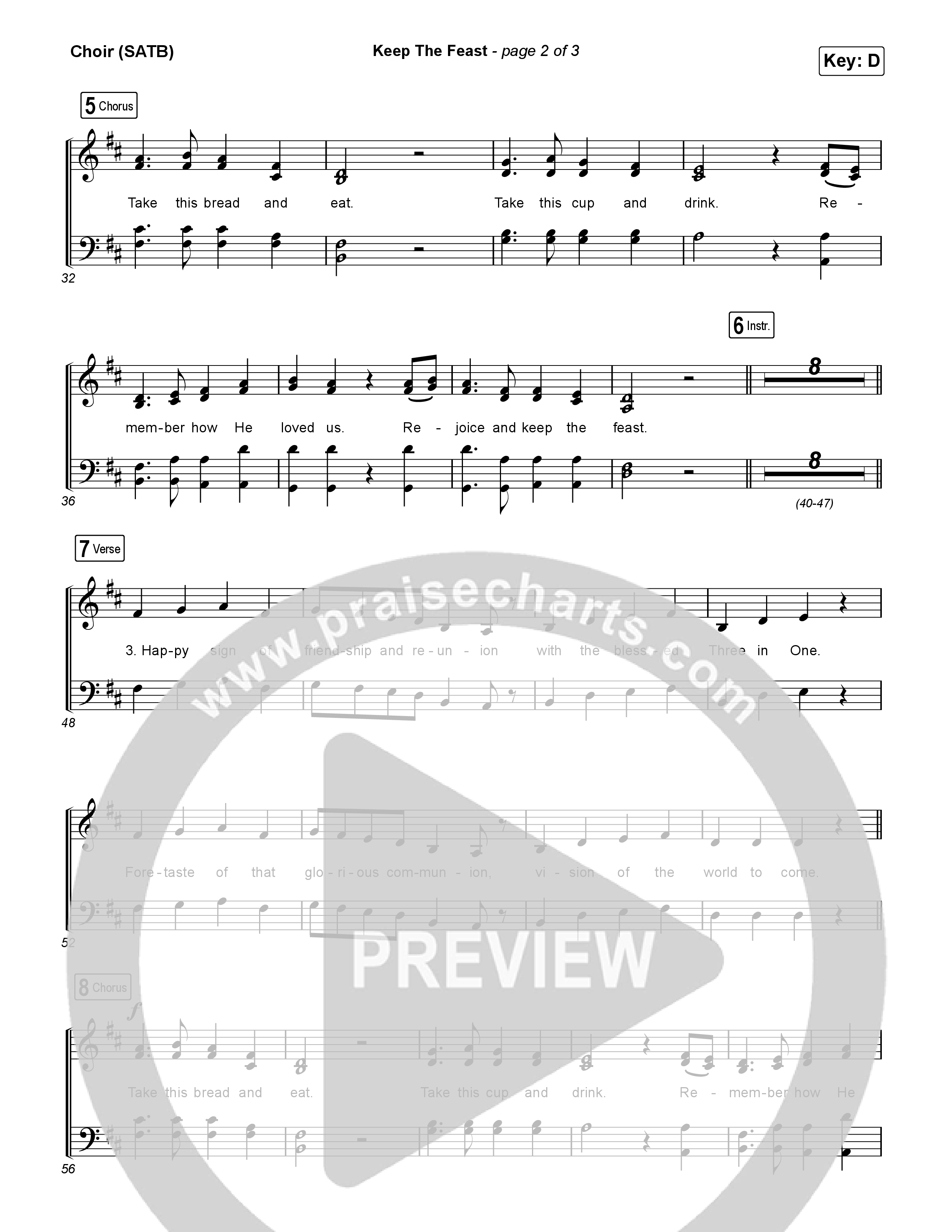 Keep The Feast Choir Sheet (SATB) (Keith & Kristyn Getty / Sing!)