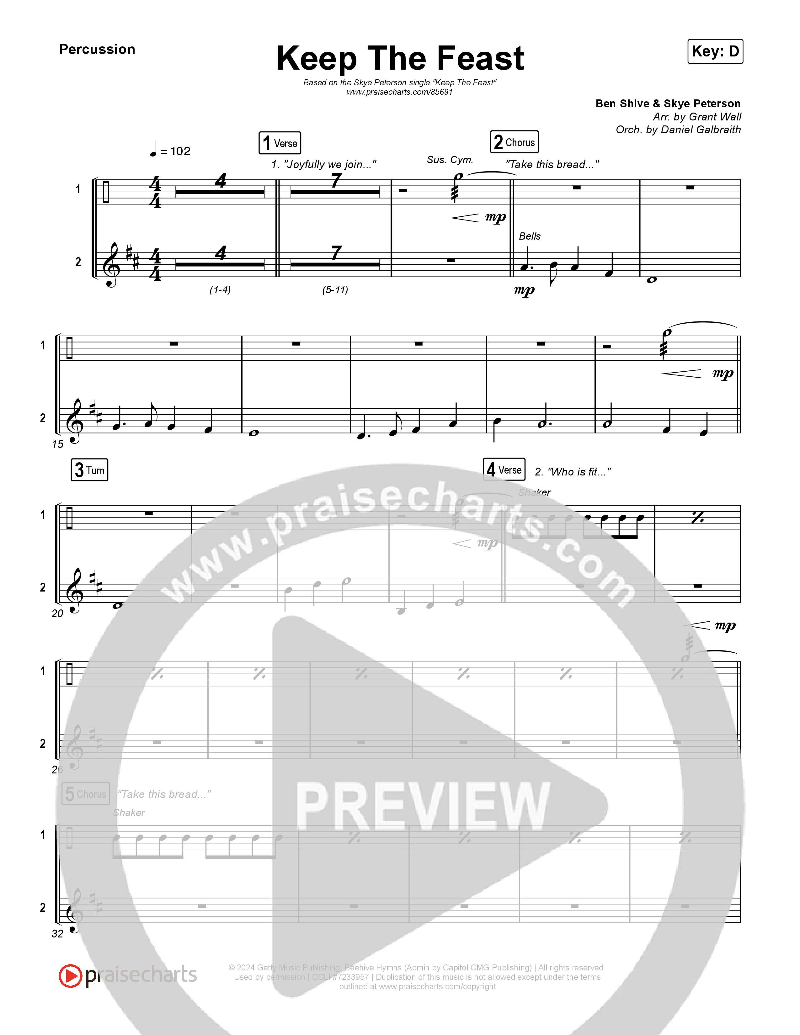 Keep The Feast Percussion (Keith & Kristyn Getty / Sing!)