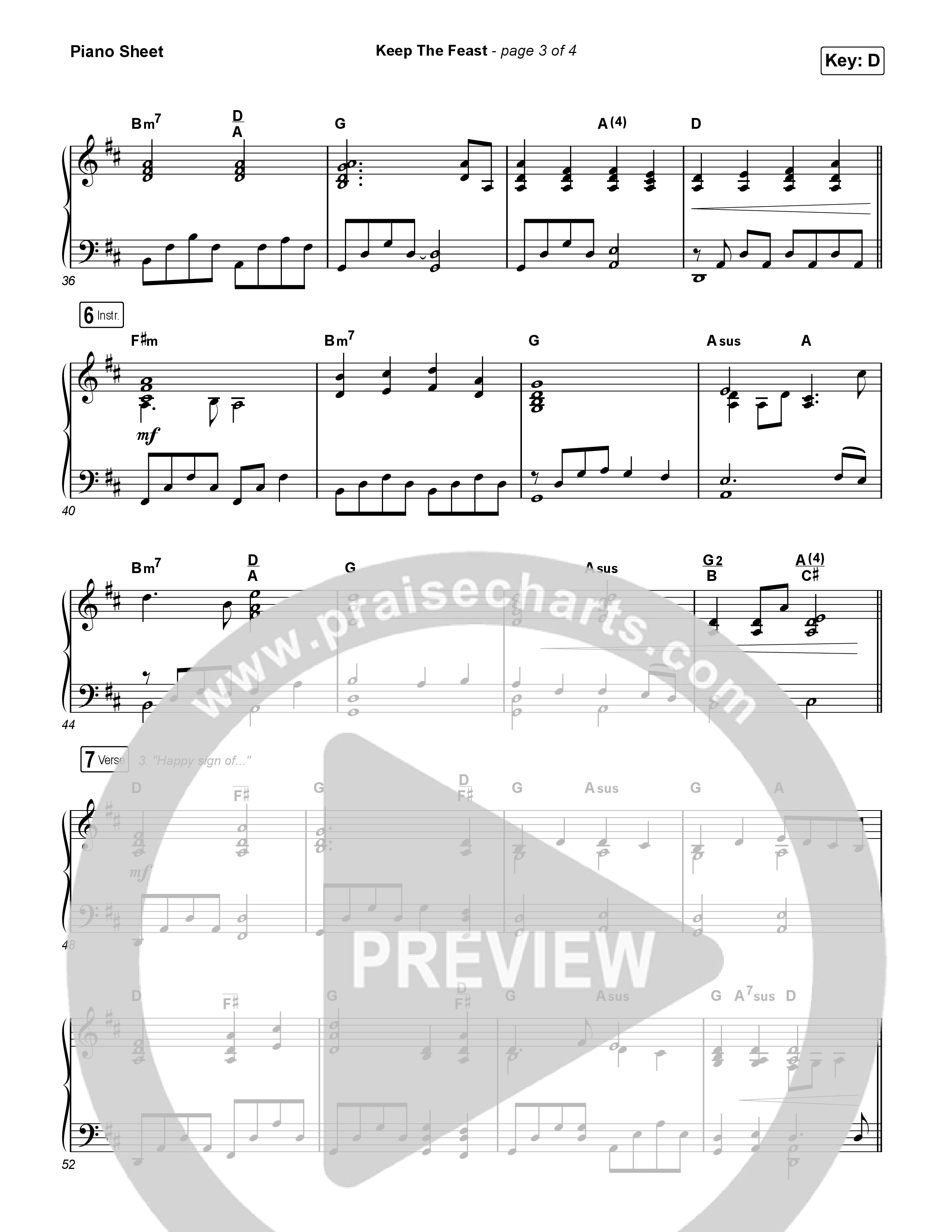 Keep The Feast Piano Sheet (Keith & Kristyn Getty / Sing!)