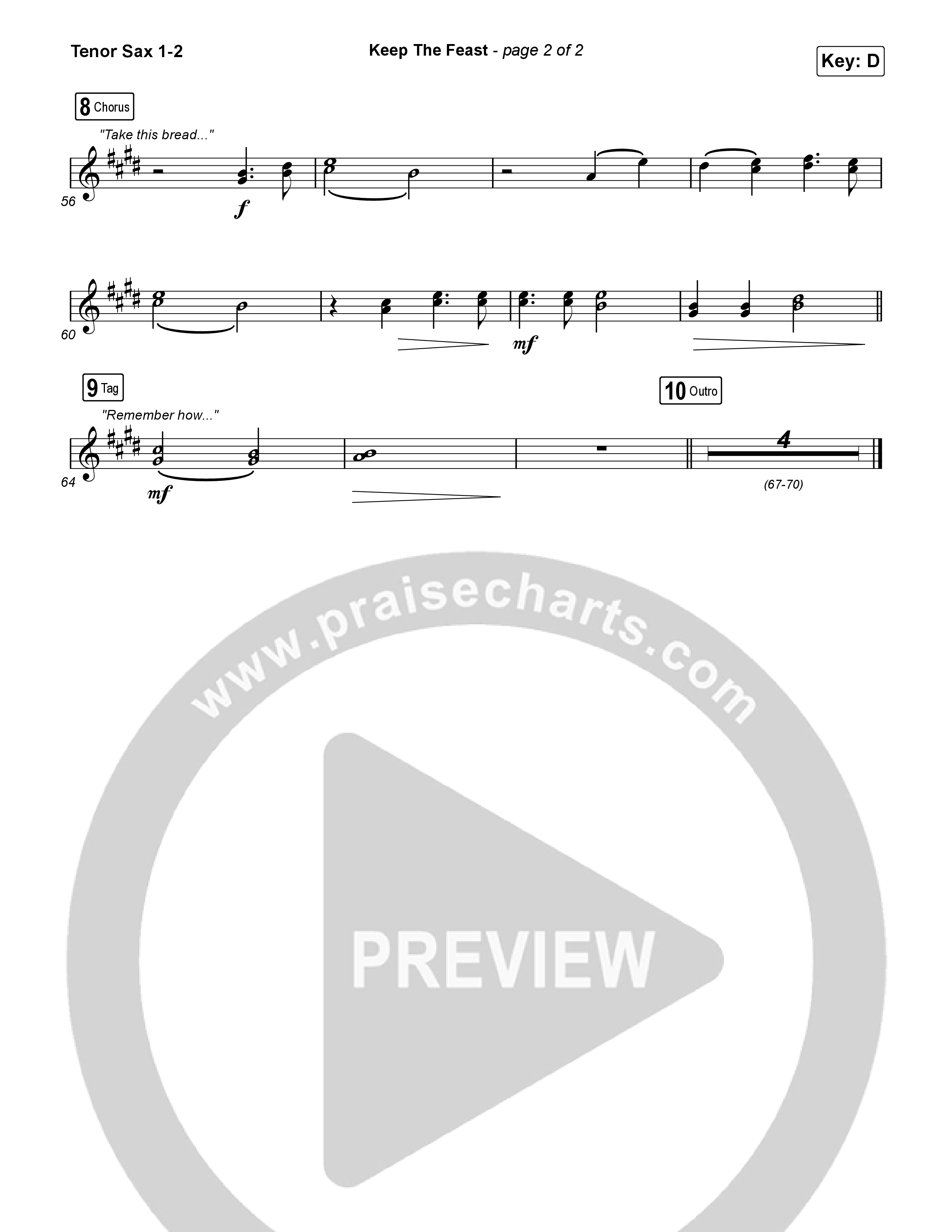 Keep The Feast Tenor Sax 1,2 (Keith & Kristyn Getty / Sing!)