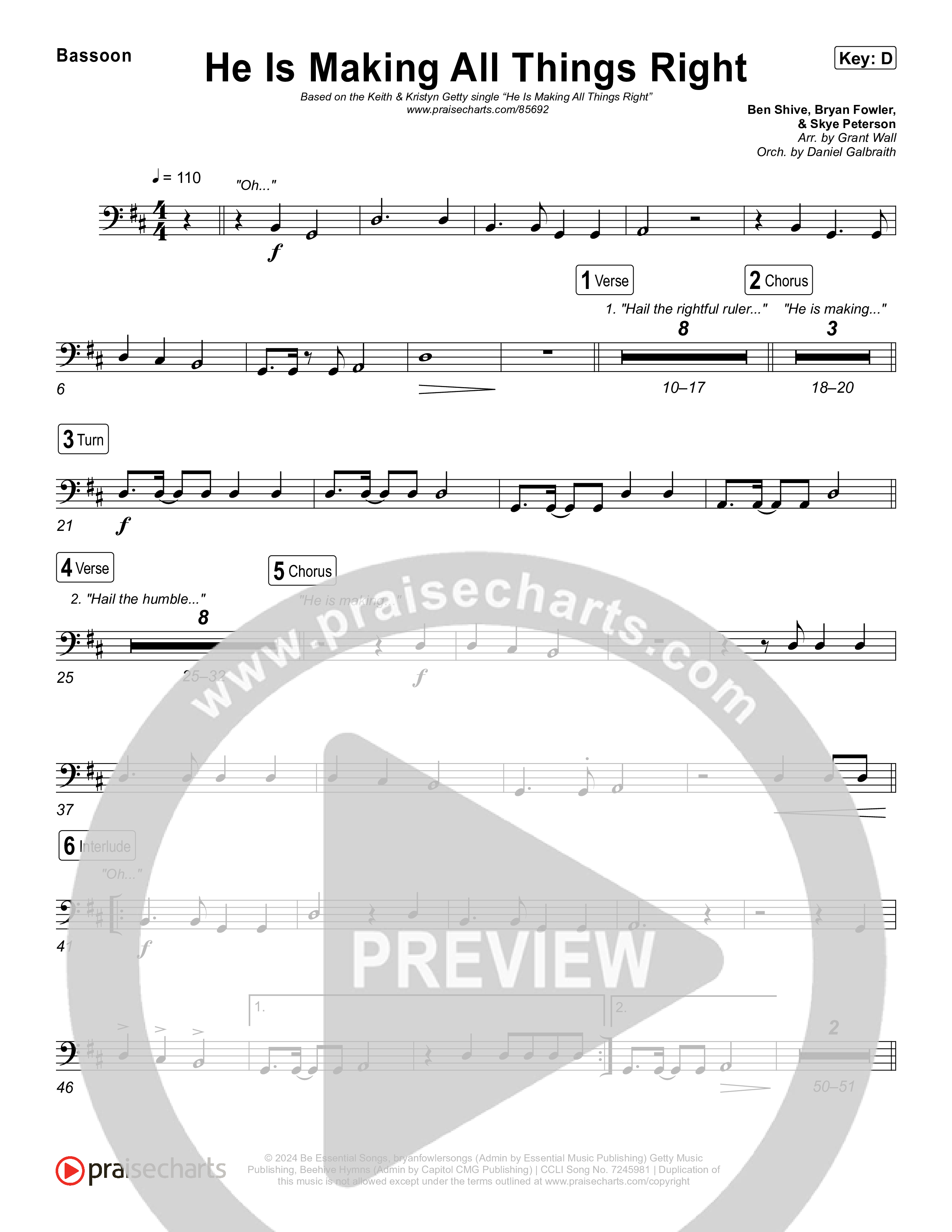 He Is Making All Things Right (Live) Bassoon (Keith & Kristyn Getty / Bryan Fowler / Ben Shive / Skye Peterson / Sing!)