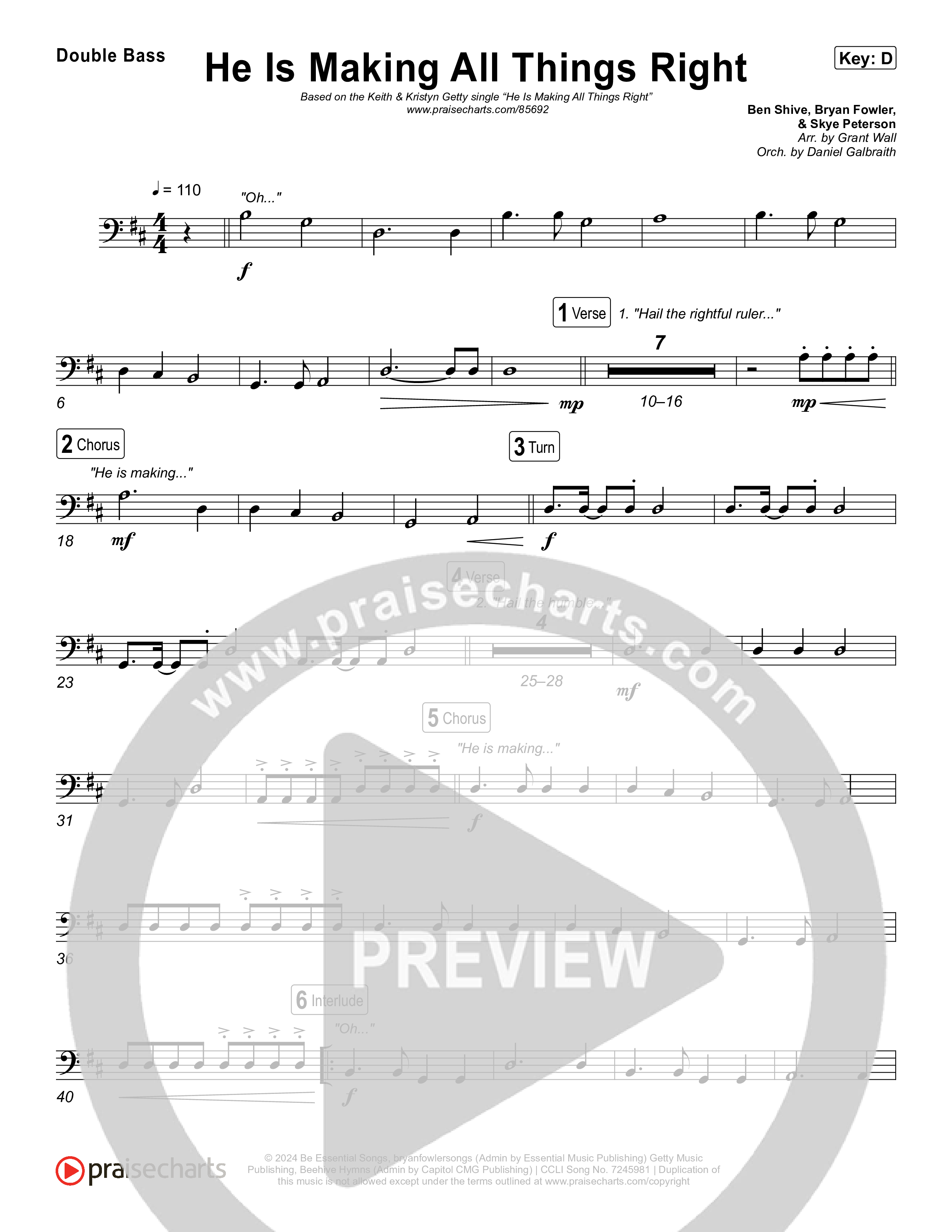 He Is Making All Things Right (Live) String Bass (Keith & Kristyn Getty / Bryan Fowler / Ben Shive / Skye Peterson / Sing!)