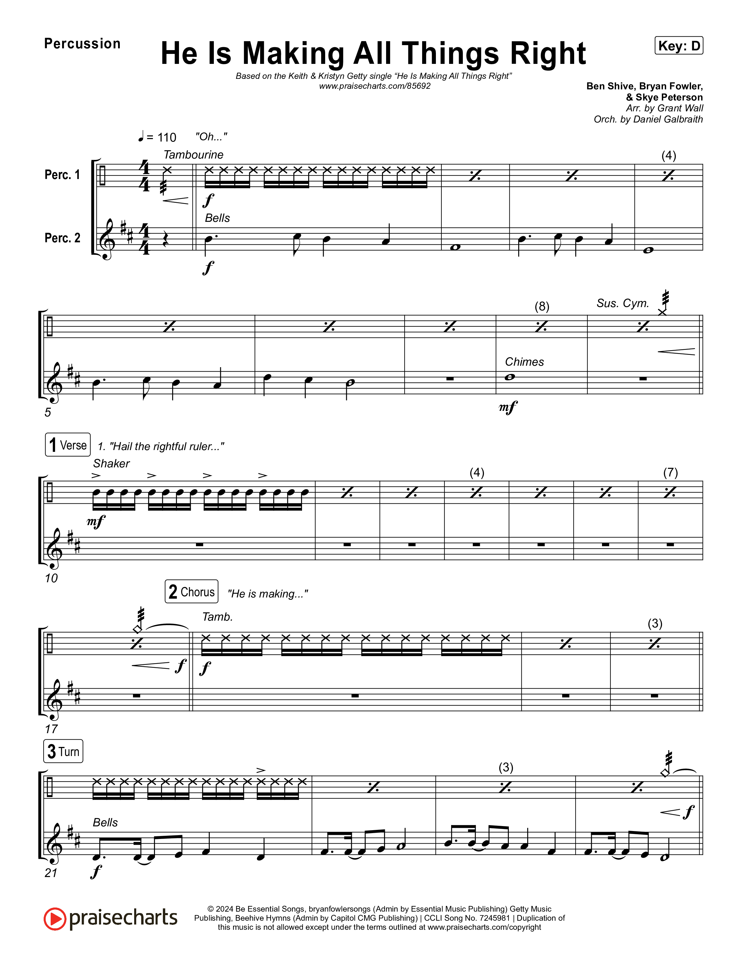 He Is Making All Things Right (Live) Percussion (Keith & Kristyn Getty / Bryan Fowler / Ben Shive / Skye Peterson / Sing!)