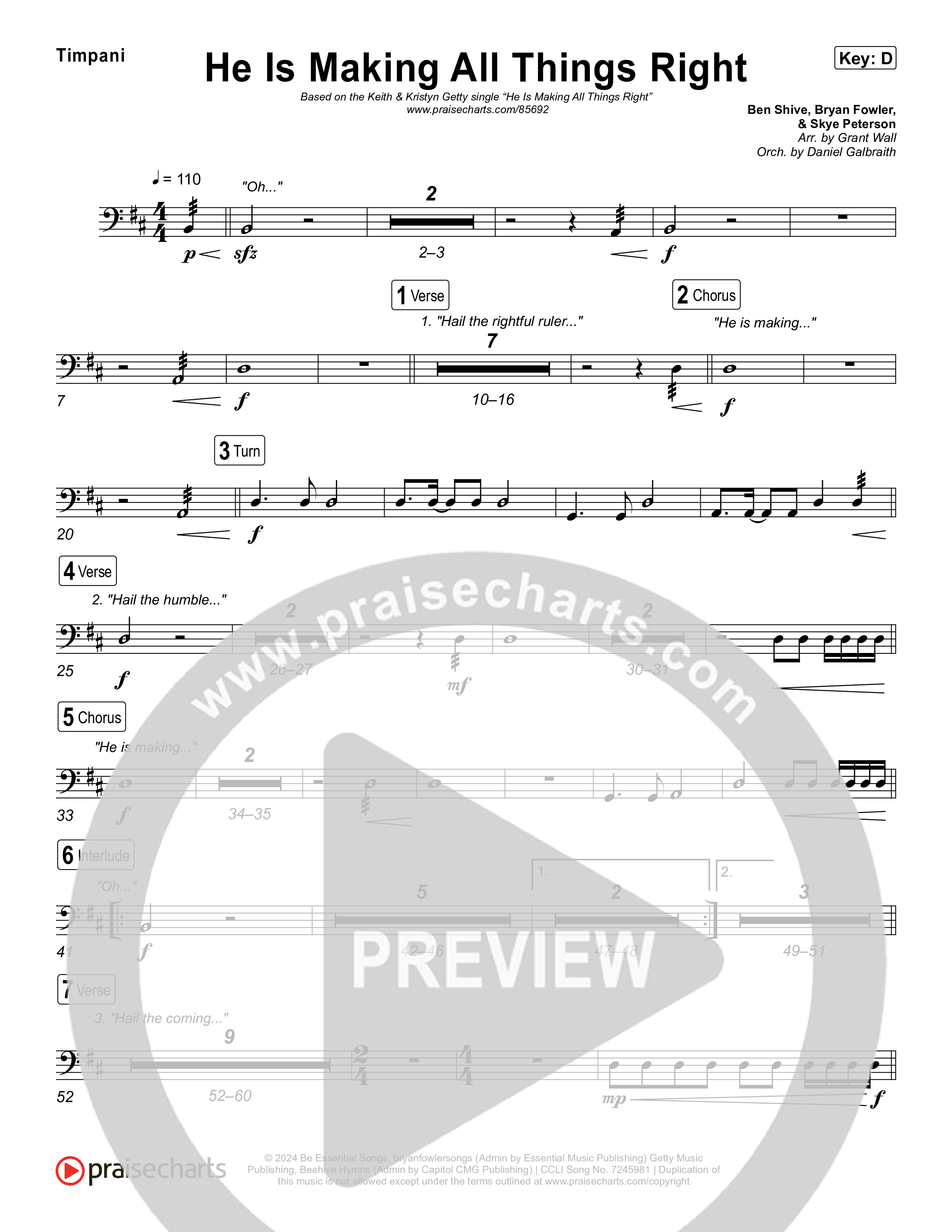 He Is Making All Things Right (Live) Timpani (Keith & Kristyn Getty / Bryan Fowler / Ben Shive / Skye Peterson / Sing!)