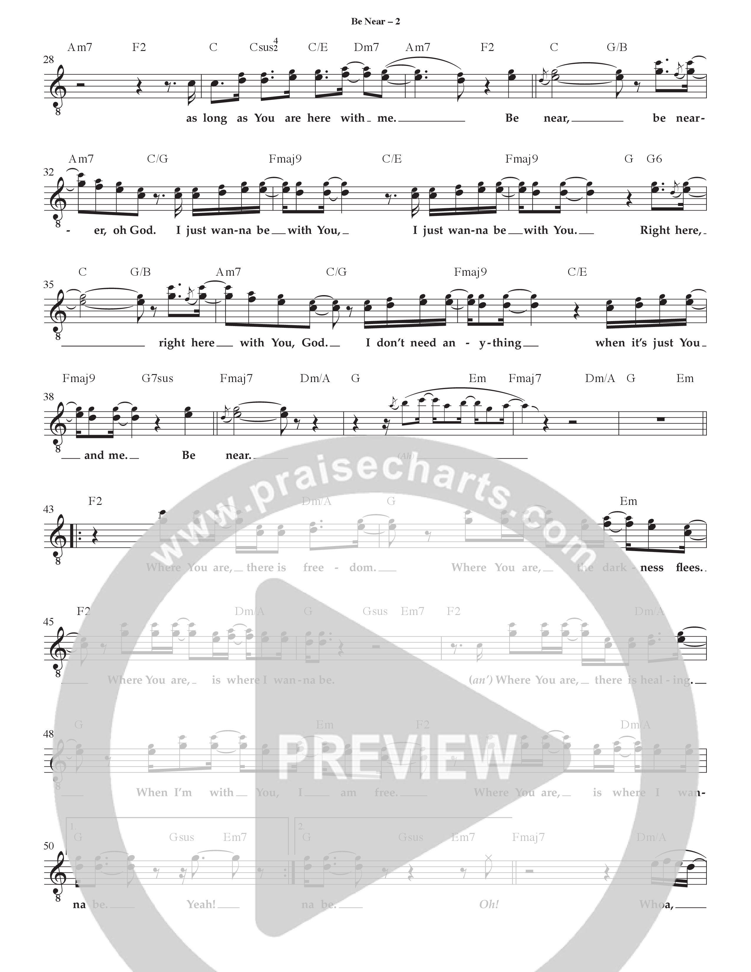 Be Near Lead Sheet Melody (Mack Brock / Jenna Barrientes)