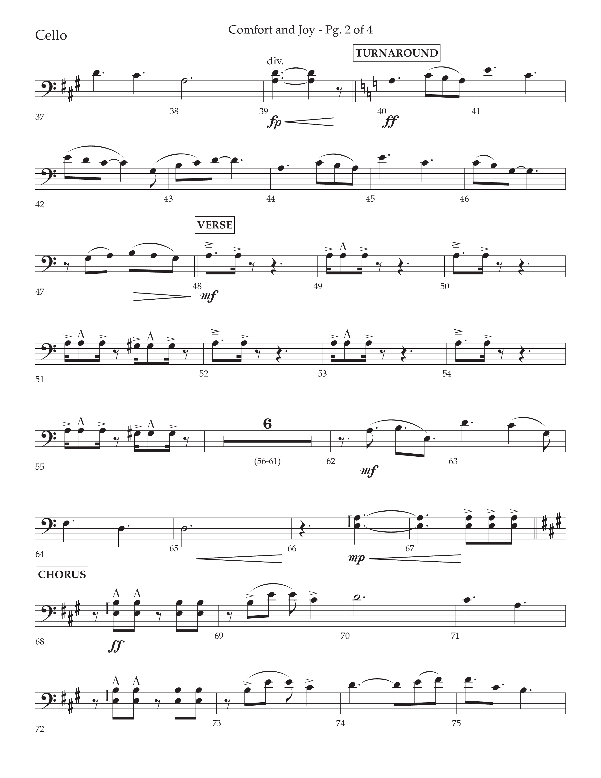 Comfort And Joy (with God Rest Ye Merry Gentlemen) (Choral Anthem SATB) Cello (Lifeway Choral / Arr. John Bolin / Arr. Don Koch)