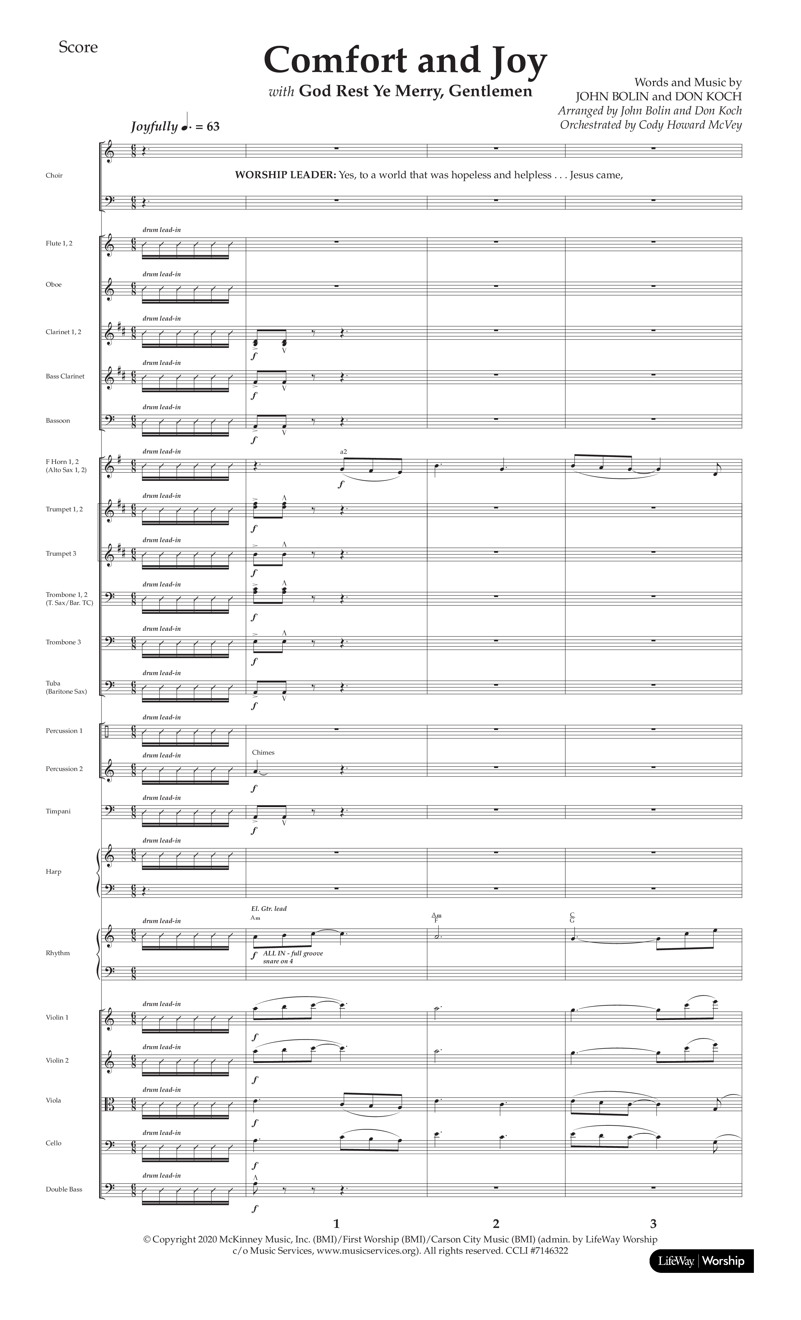 Comfort And Joy (with God Rest Ye Merry Gentlemen) (Choral Anthem SATB) Orchestration (Lifeway Choral / Arr. John Bolin / Arr. Don Koch)