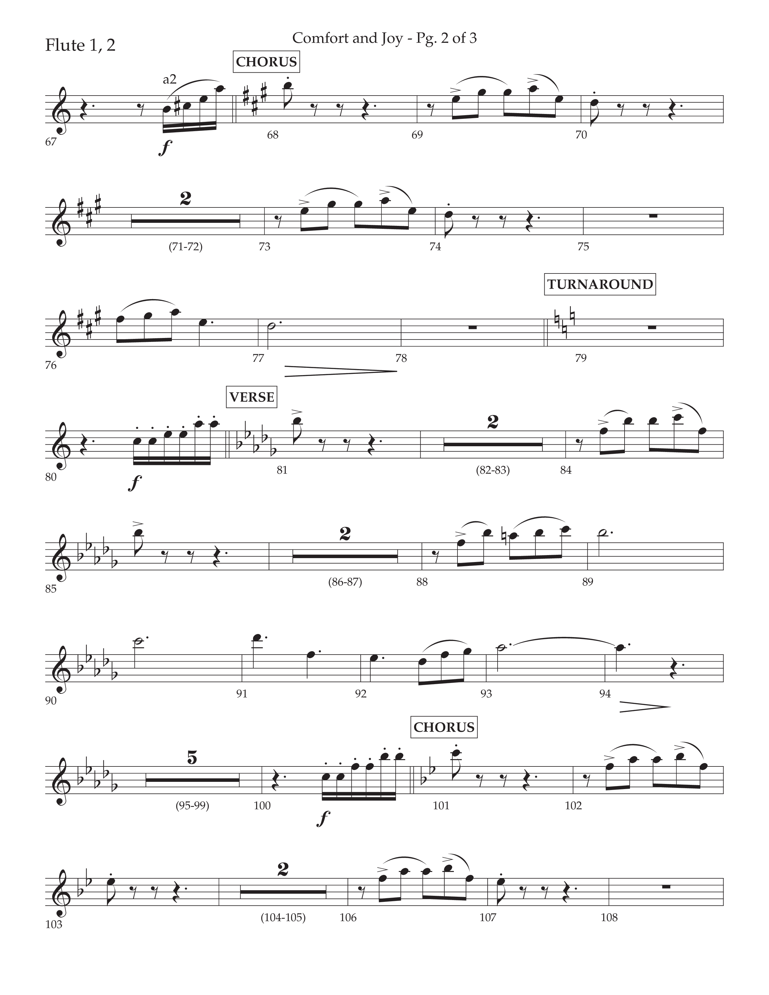 Comfort And Joy (with God Rest Ye Merry Gentlemen) (Choral Anthem SATB) Flute 1/2 (Lifeway Choral / Arr. John Bolin / Arr. Don Koch)