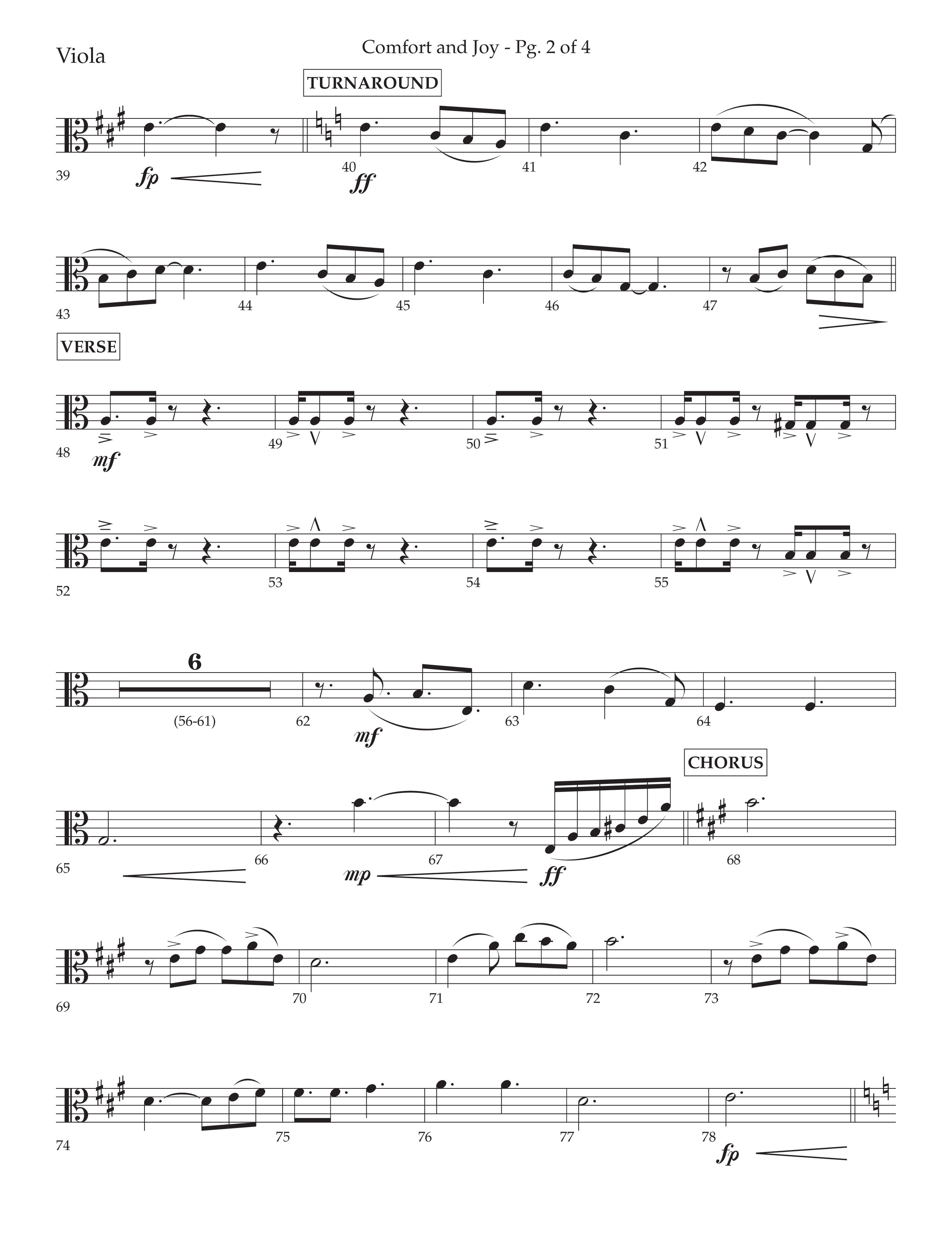 Comfort And Joy (with God Rest Ye Merry Gentlemen) (Choral Anthem SATB) Viola (Lifeway Choral / Arr. John Bolin / Arr. Don Koch)