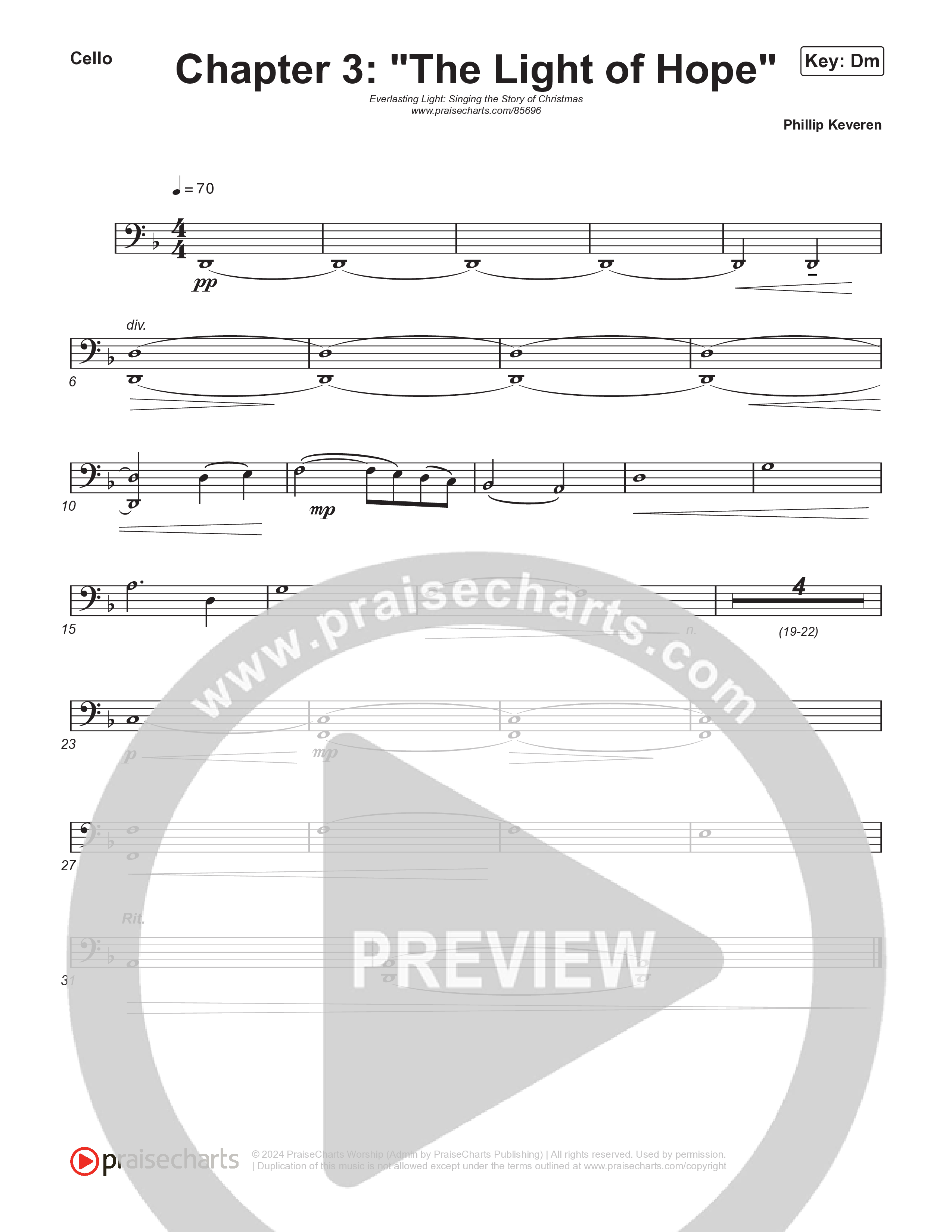 Reading #3: The Light Of Hope (Instrumental) Cello (Museum Of The Bible / Arr. Philip Keveren)