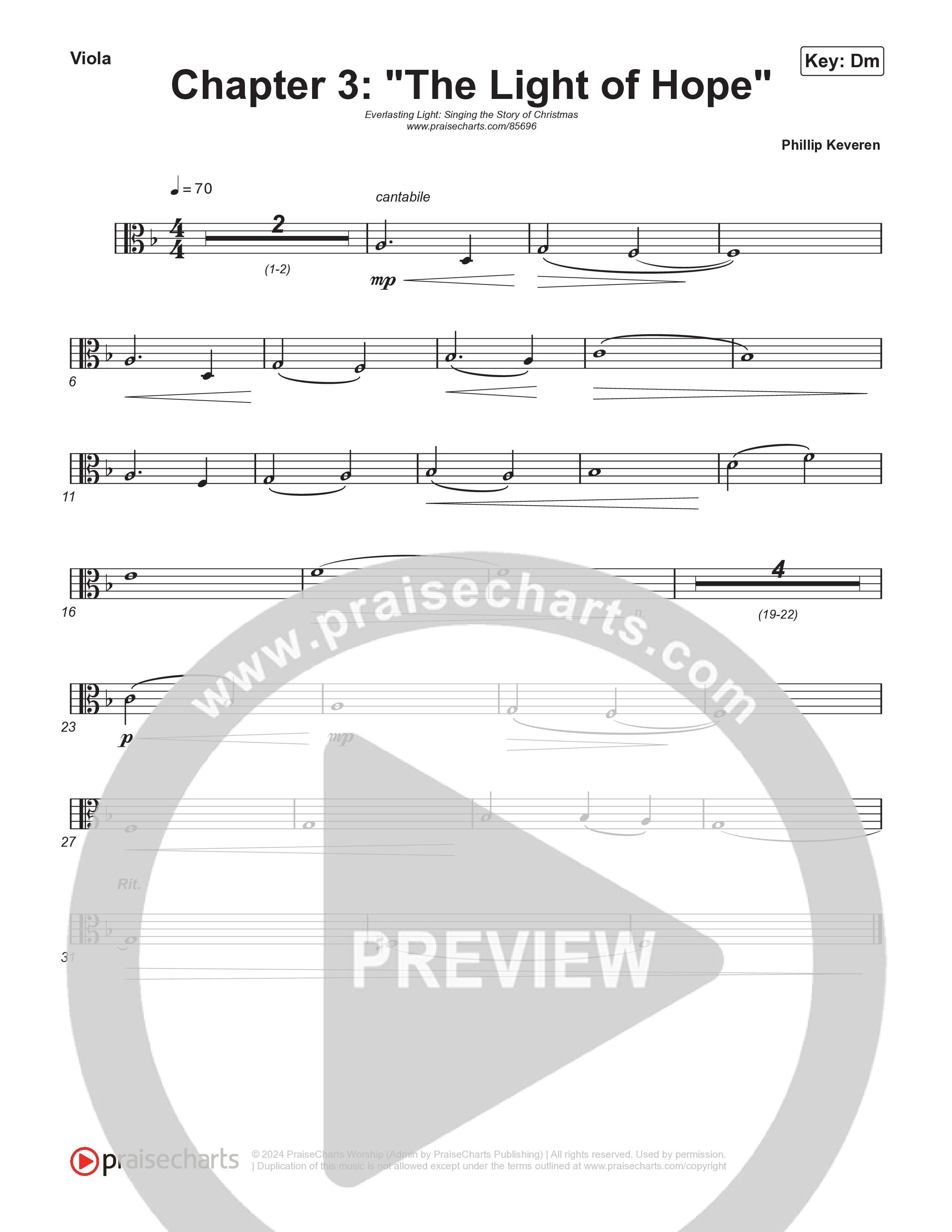 Reading #3: The Light Of Hope (Instrumental) Viola (Museum Of The Bible / Arr. Philip Keveren)