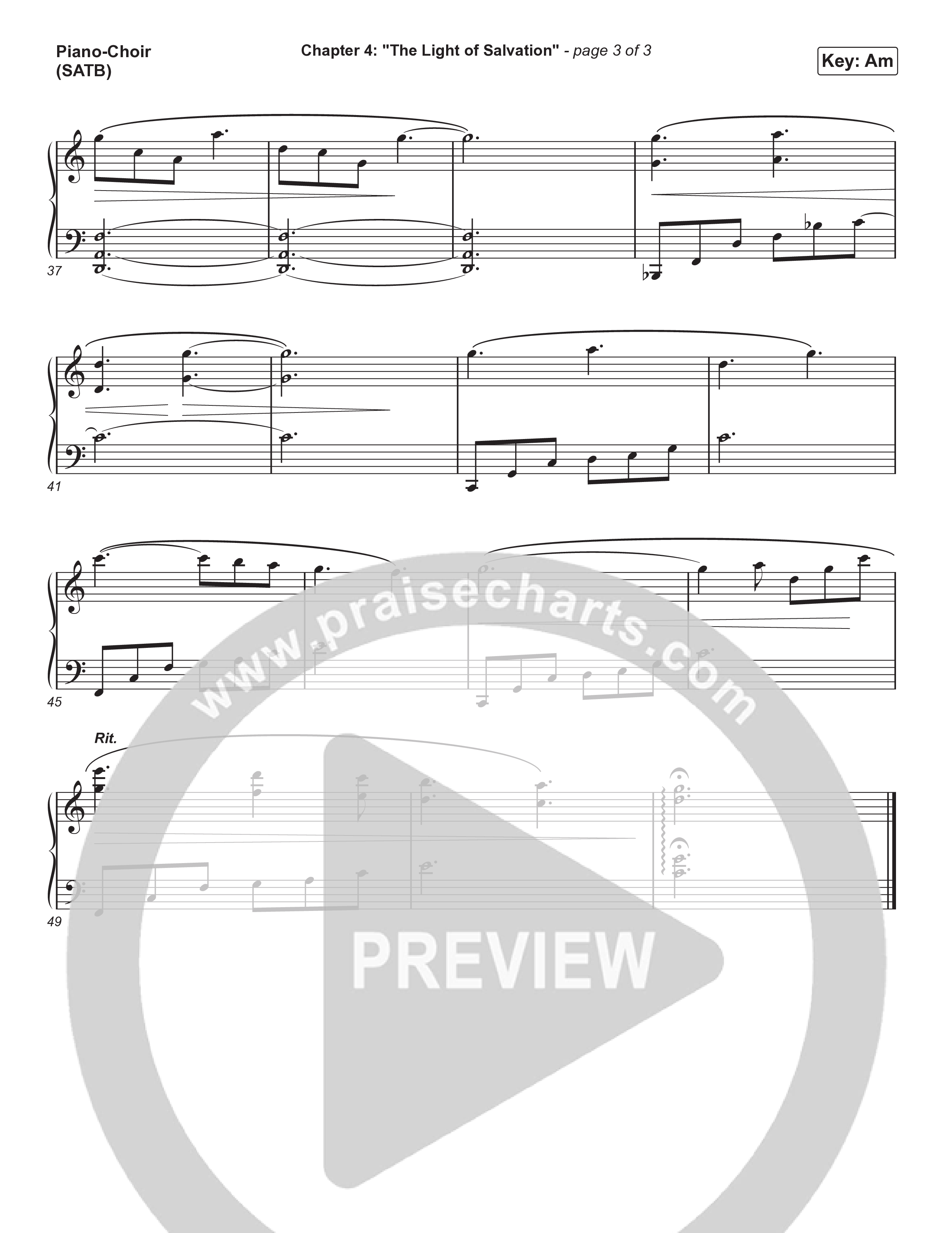 Reading #4: The Light Of Salvation (Instrumental) Piano/Vocal (SATB) (Museum Of The Bible / Arr. Philip Keveren)