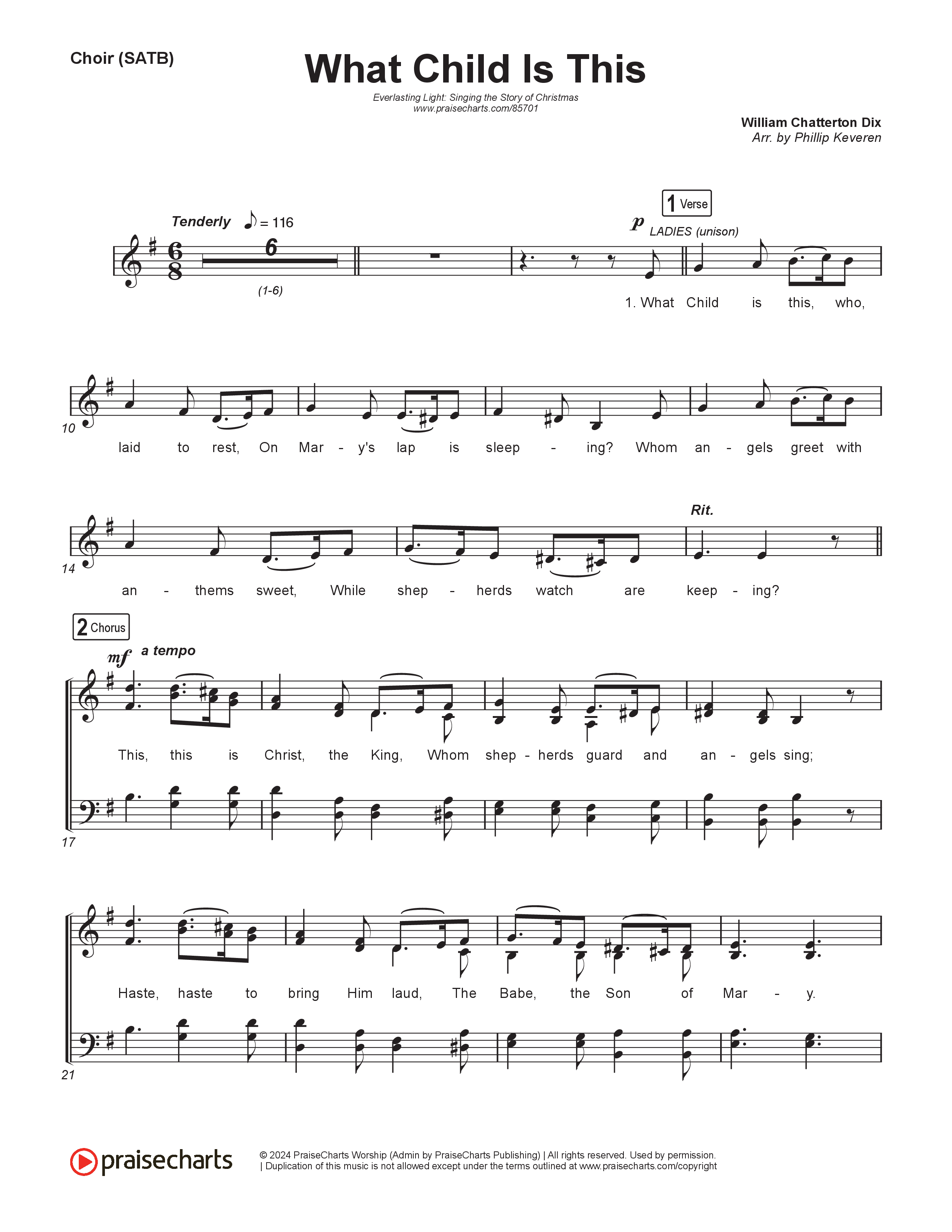 What Child Is This (Live) Choir Sheet (SATB) (Museum Of The Bible / Indiana Wesleyan University Choir / Arr. Philip Keveren)