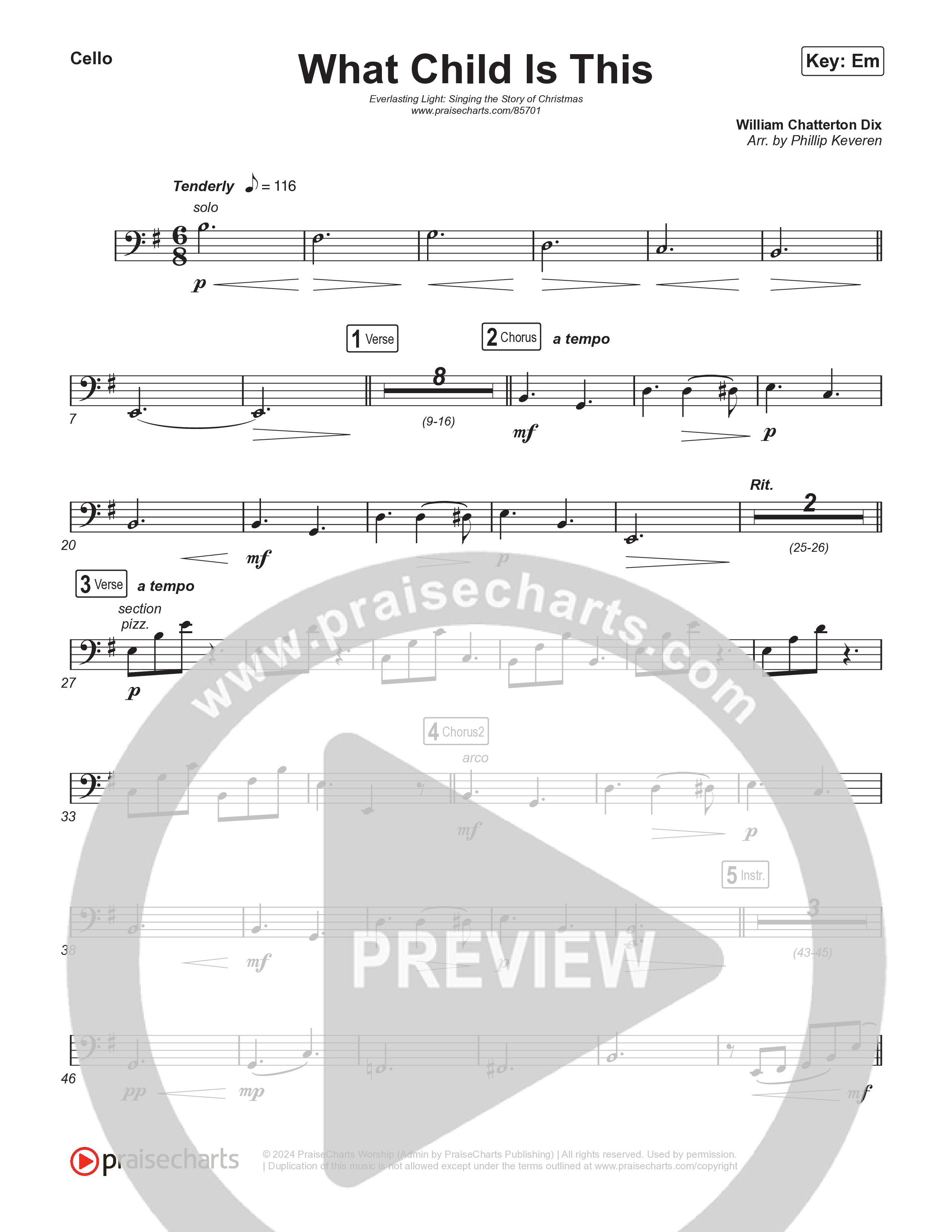 What Child Is This (Live) Cello (Museum Of The Bible / Indiana Wesleyan University Choir / Arr. Philip Keveren)