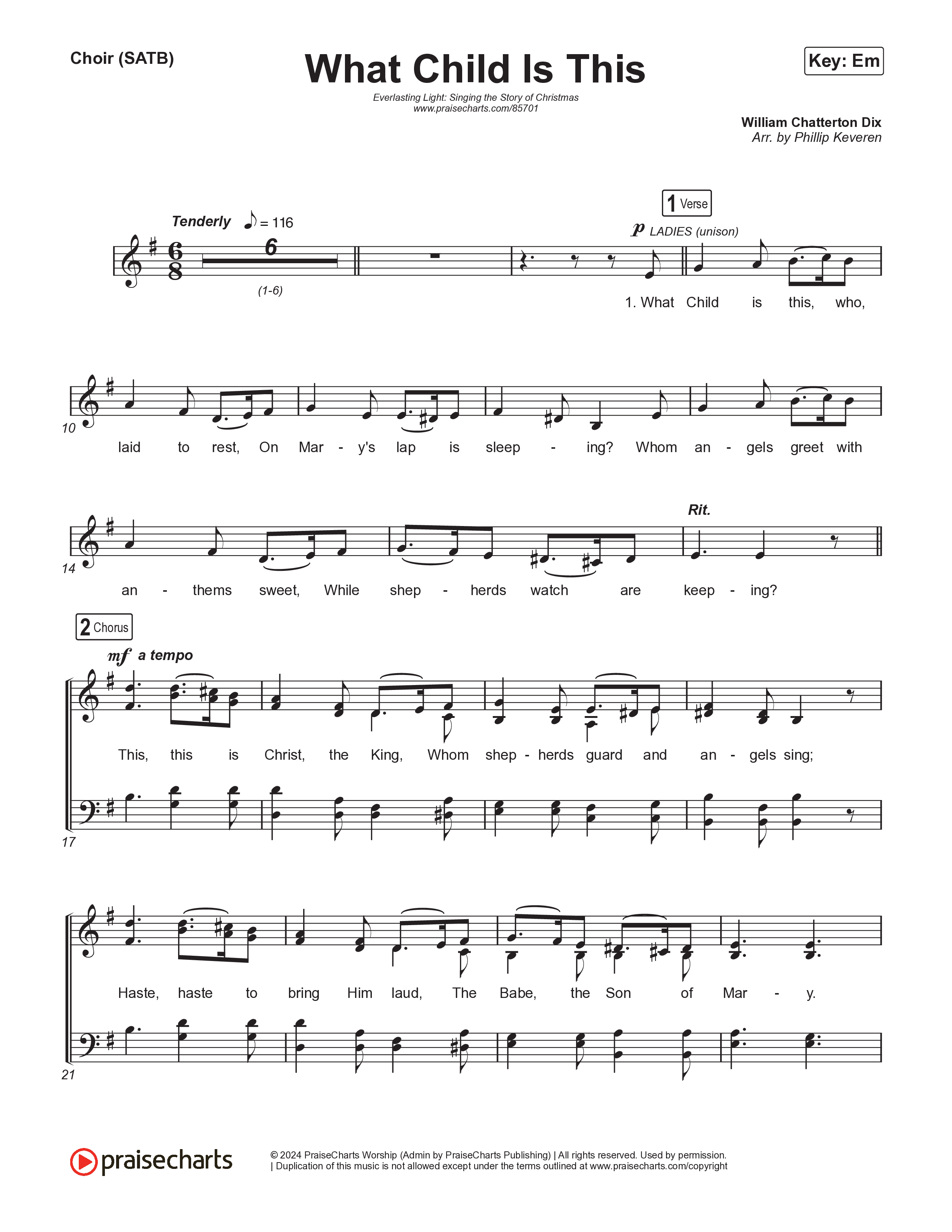 What Child Is This (Live) Choir Sheet (SATB) (Museum Of The Bible / Indiana Wesleyan University Choir / Arr. Philip Keveren)