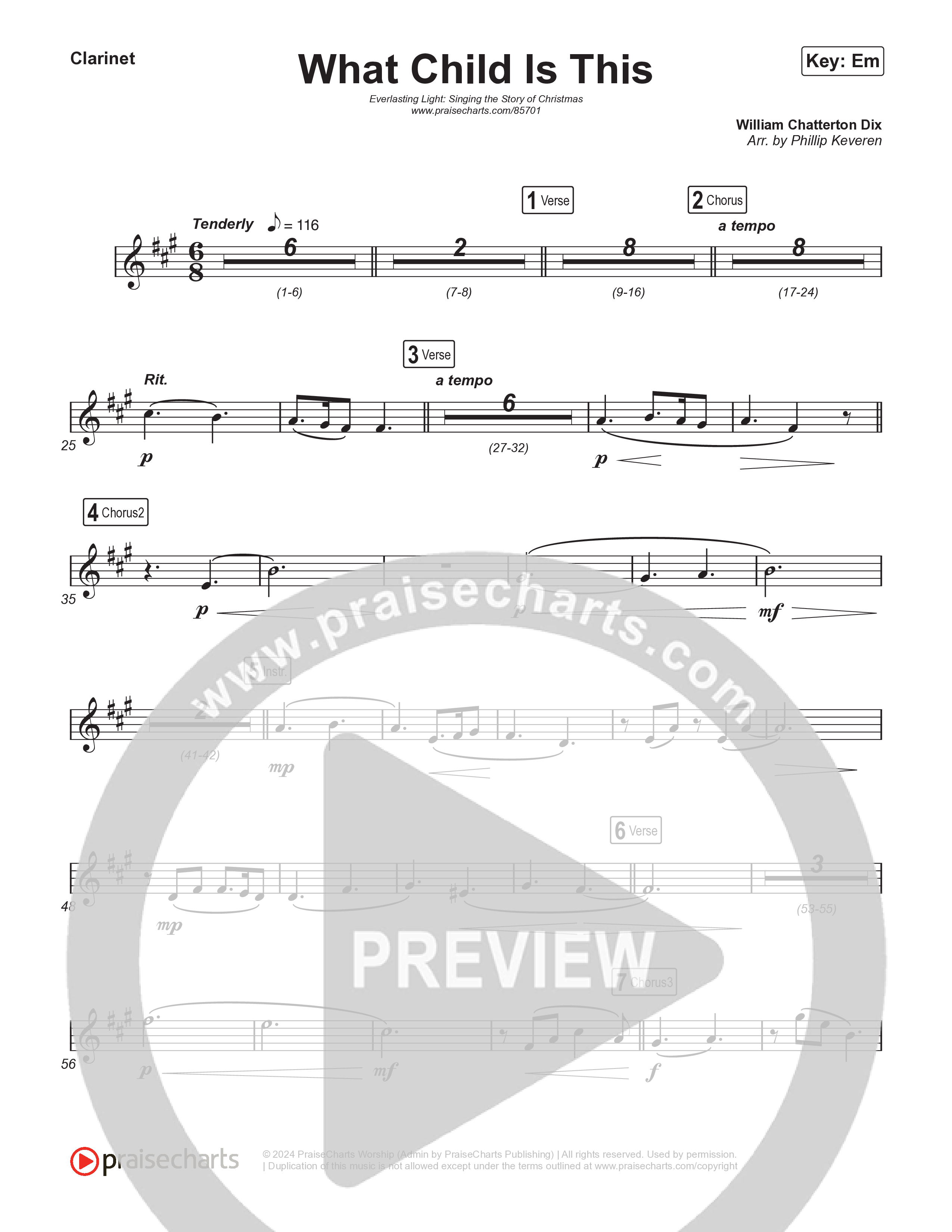 What Child Is This (Live) Clarinet 1,2 (Museum Of The Bible / Indiana Wesleyan University Choir / Arr. Philip Keveren)