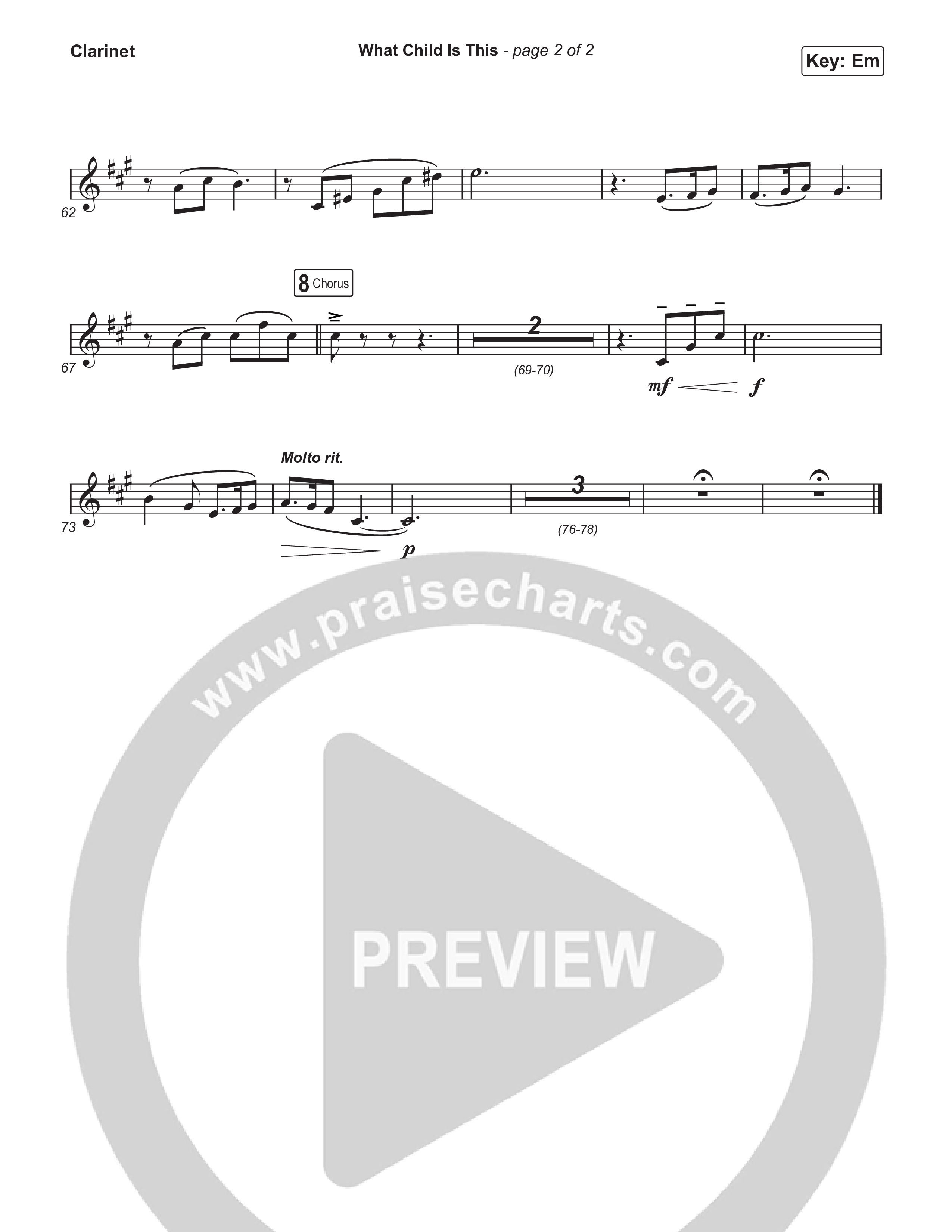 What Child Is This (Live) Clarinet 1,2 (Museum Of The Bible / Indiana Wesleyan University Choir / Arr. Philip Keveren)