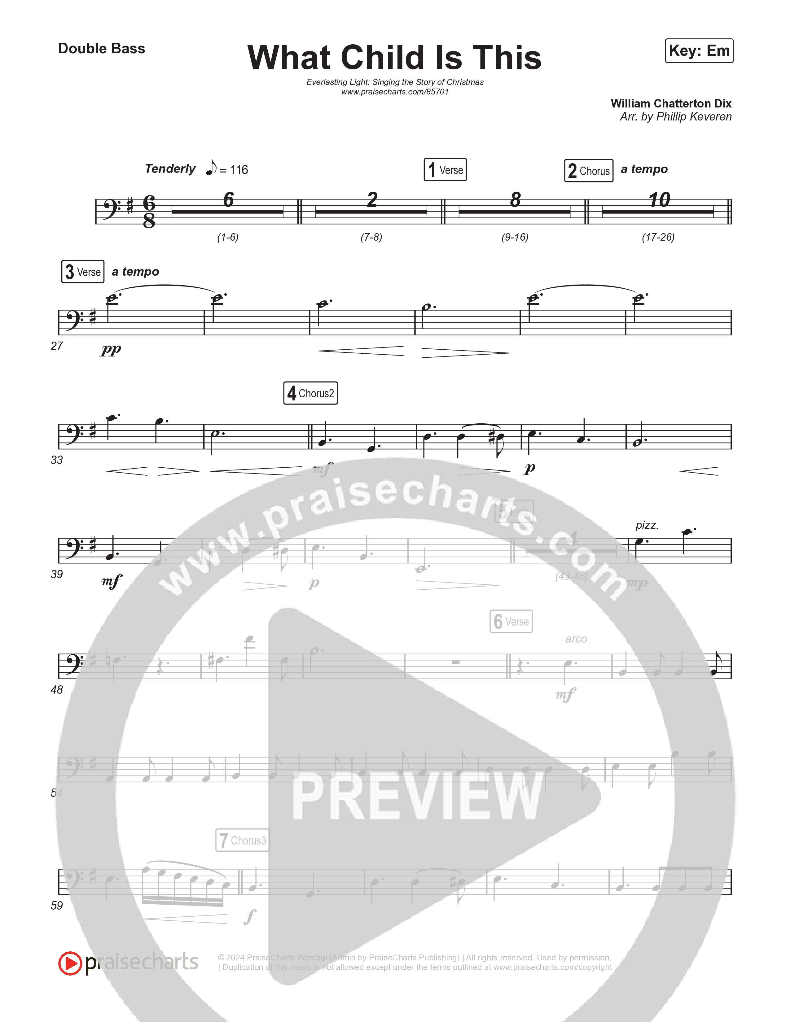 What Child Is This (Live) String Bass (Museum Of The Bible / Indiana Wesleyan University Choir / Arr. Philip Keveren)