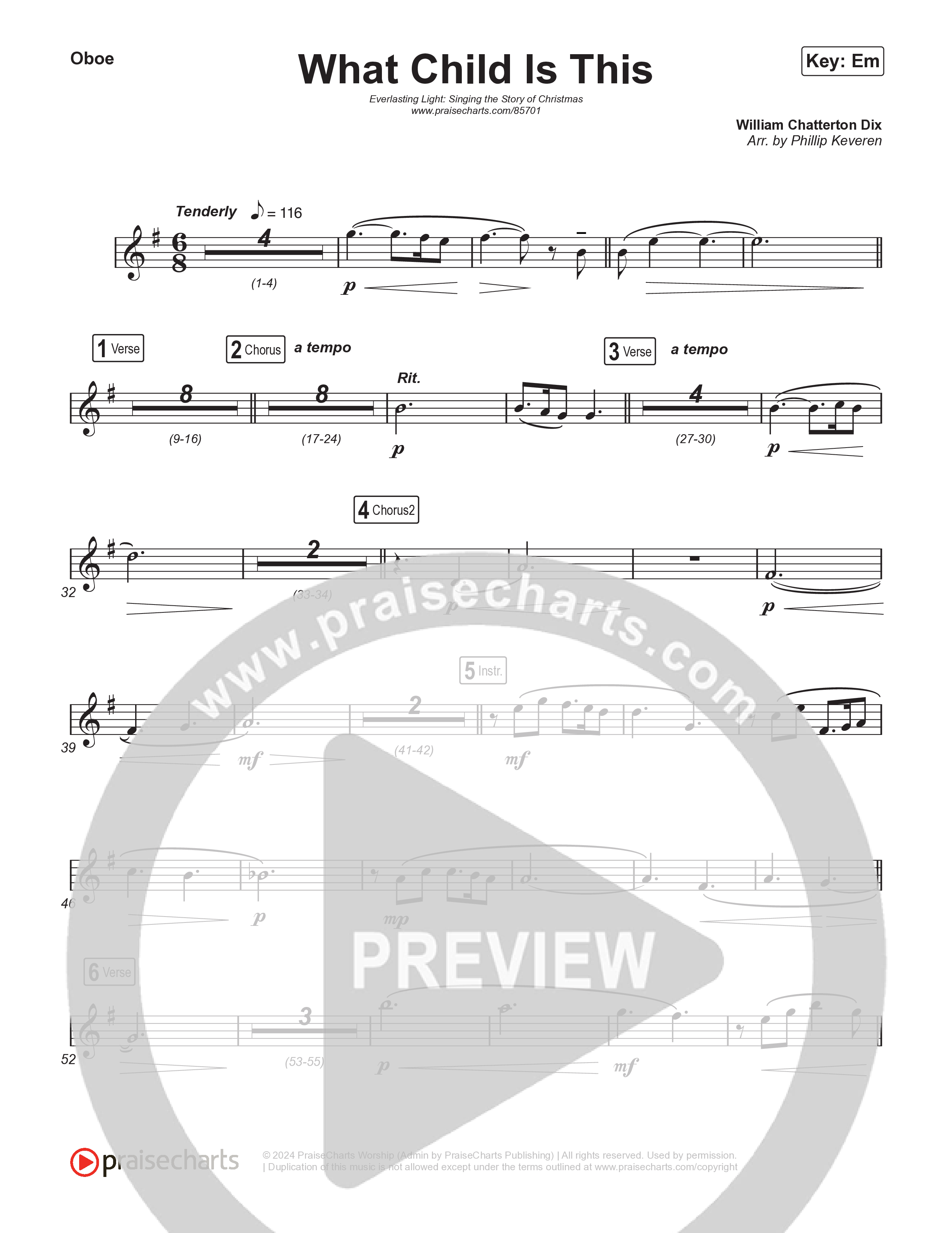 What Child Is This (Live) Oboe (Museum Of The Bible / Indiana Wesleyan University Choir / Arr. Philip Keveren)