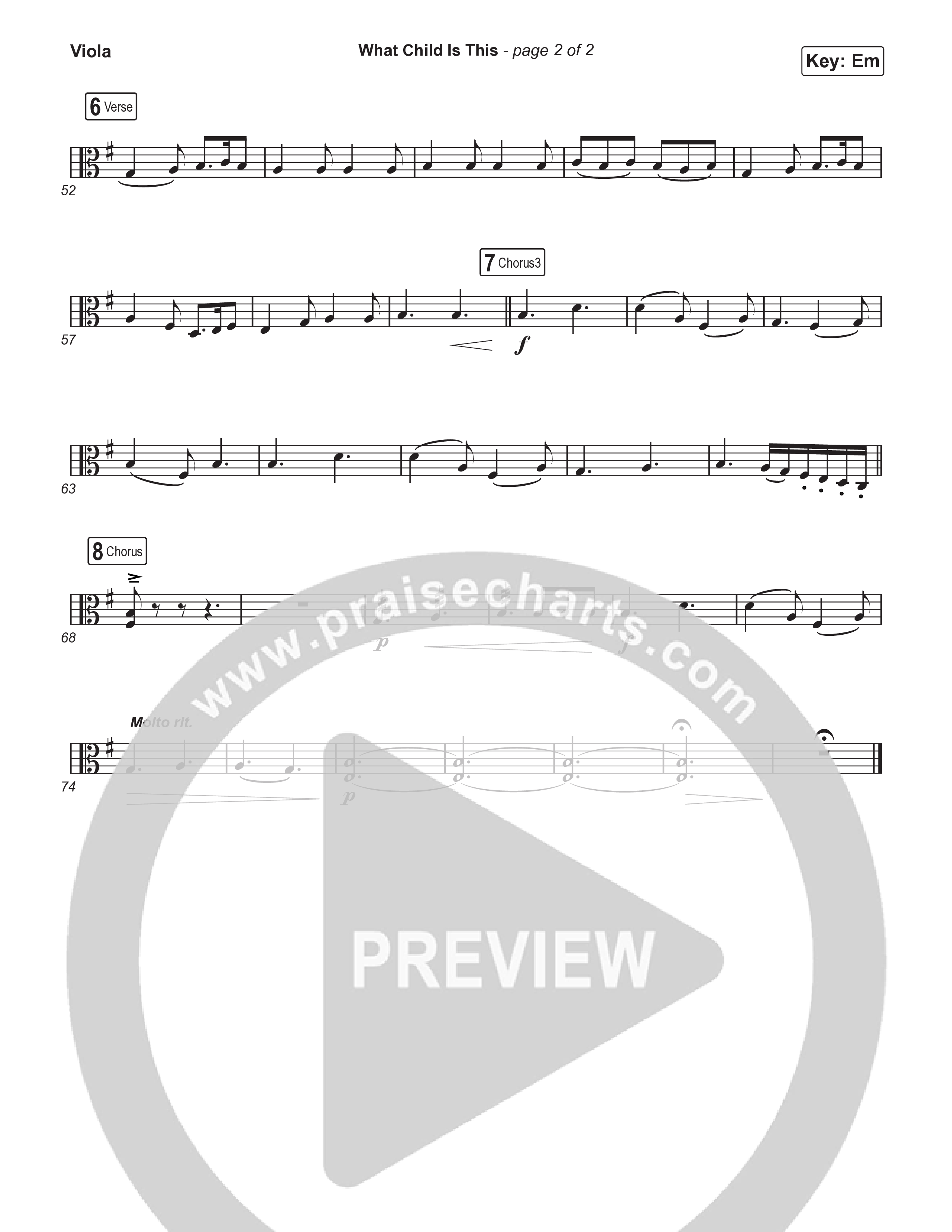 What Child Is This (Live) Viola (Museum Of The Bible / Indiana Wesleyan University Choir / Arr. Philip Keveren)