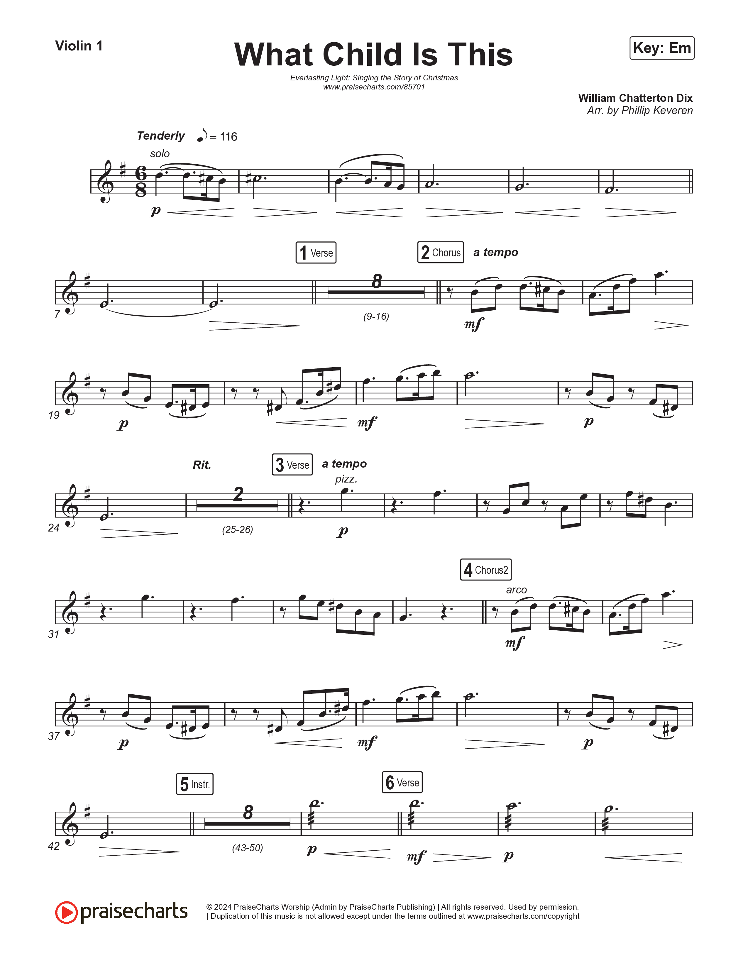 What Child Is This (Live) Violin 1,2 (Museum Of The Bible / Indiana Wesleyan University Choir / Arr. Philip Keveren)