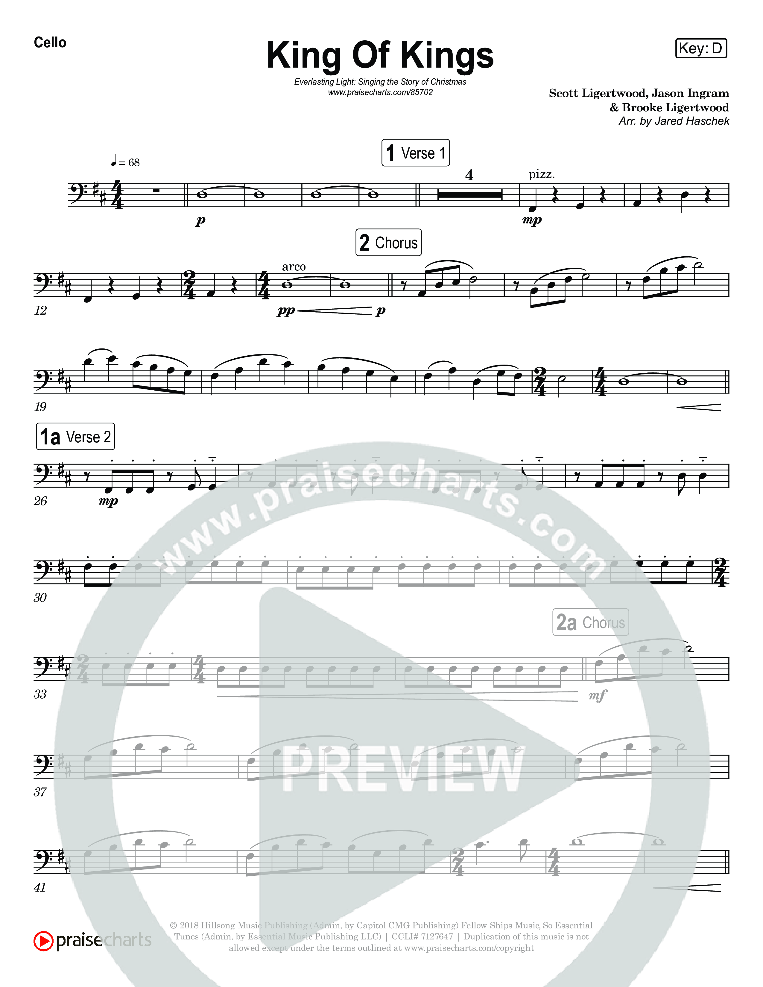 King Of Kings (Live) Cello (Museum Of The Bible / Anthony Evans / Tasha Layton / Indiana Wesleyan University Choir / Arr. Jared Haschek)