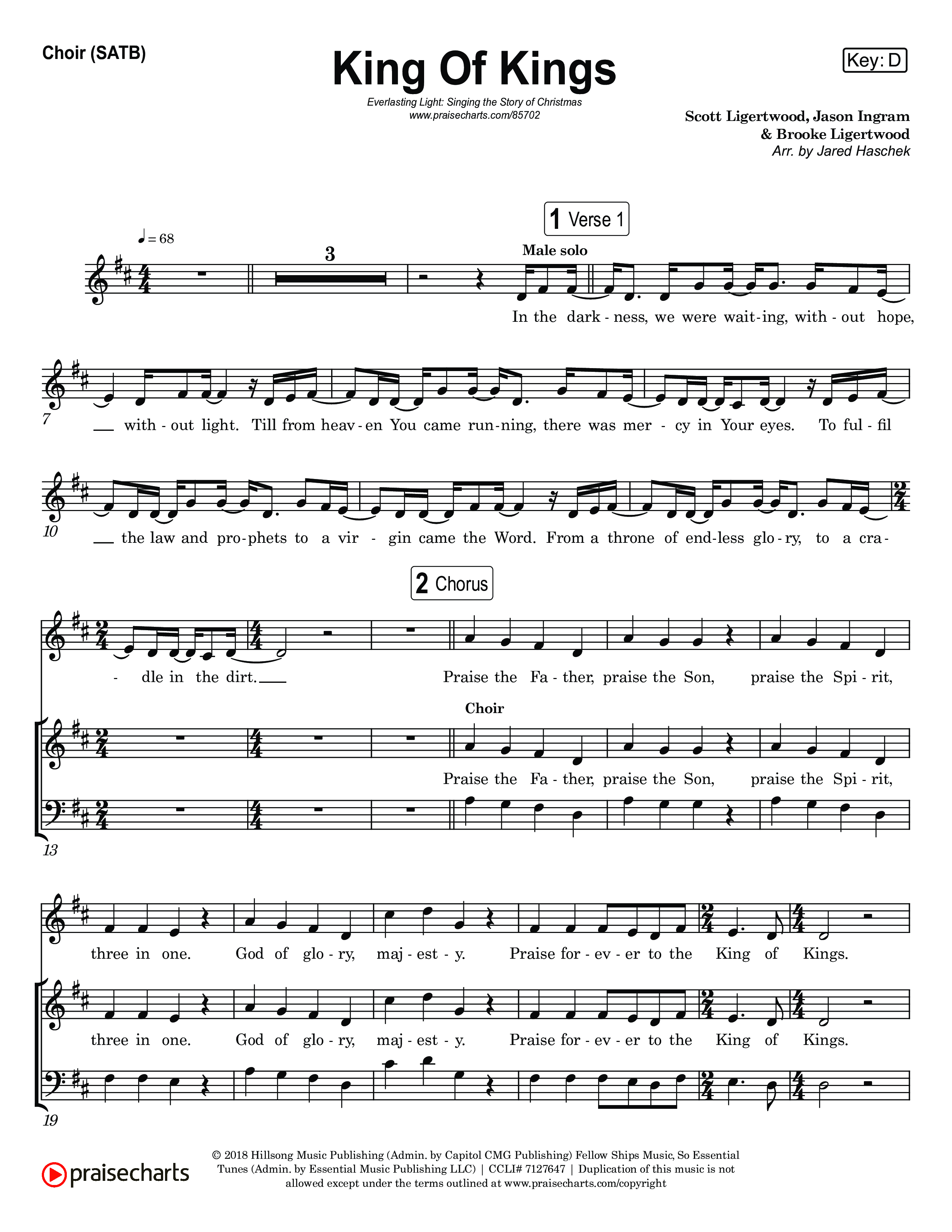 King Of Kings (Live) Choir Sheet (SATB) (Museum Of The Bible / Anthony Evans / Tasha Layton / Indiana Wesleyan University Choir / Arr. Jared Haschek)