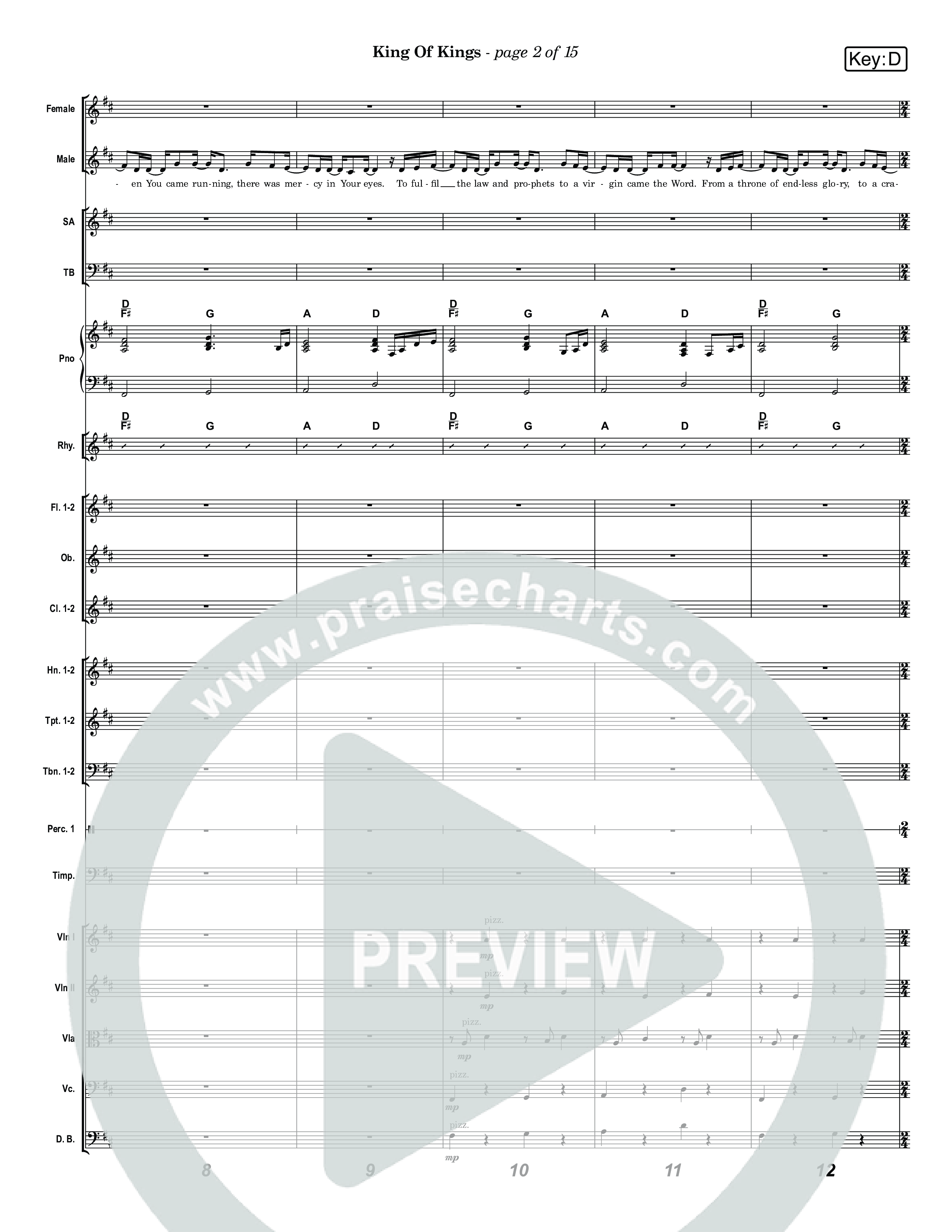 King Of Kings (Live) Conductor's Score (Museum Of The Bible / Anthony Evans / Tasha Layton / Indiana Wesleyan University Choir / Arr. Jared Haschek)