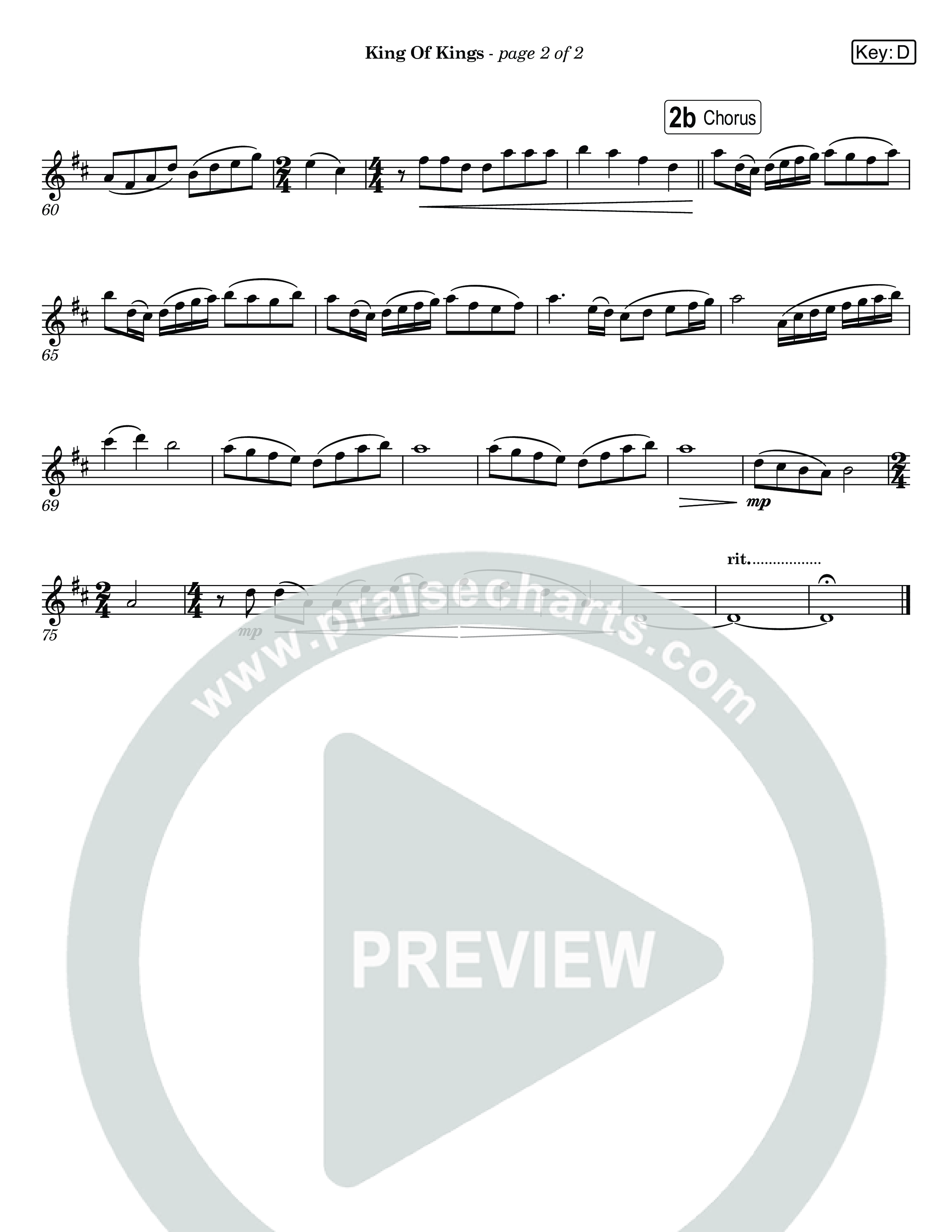 King Of Kings (Live) Oboe (Museum Of The Bible / Anthony Evans / Tasha Layton / Indiana Wesleyan University Choir / Arr. Jared Haschek)