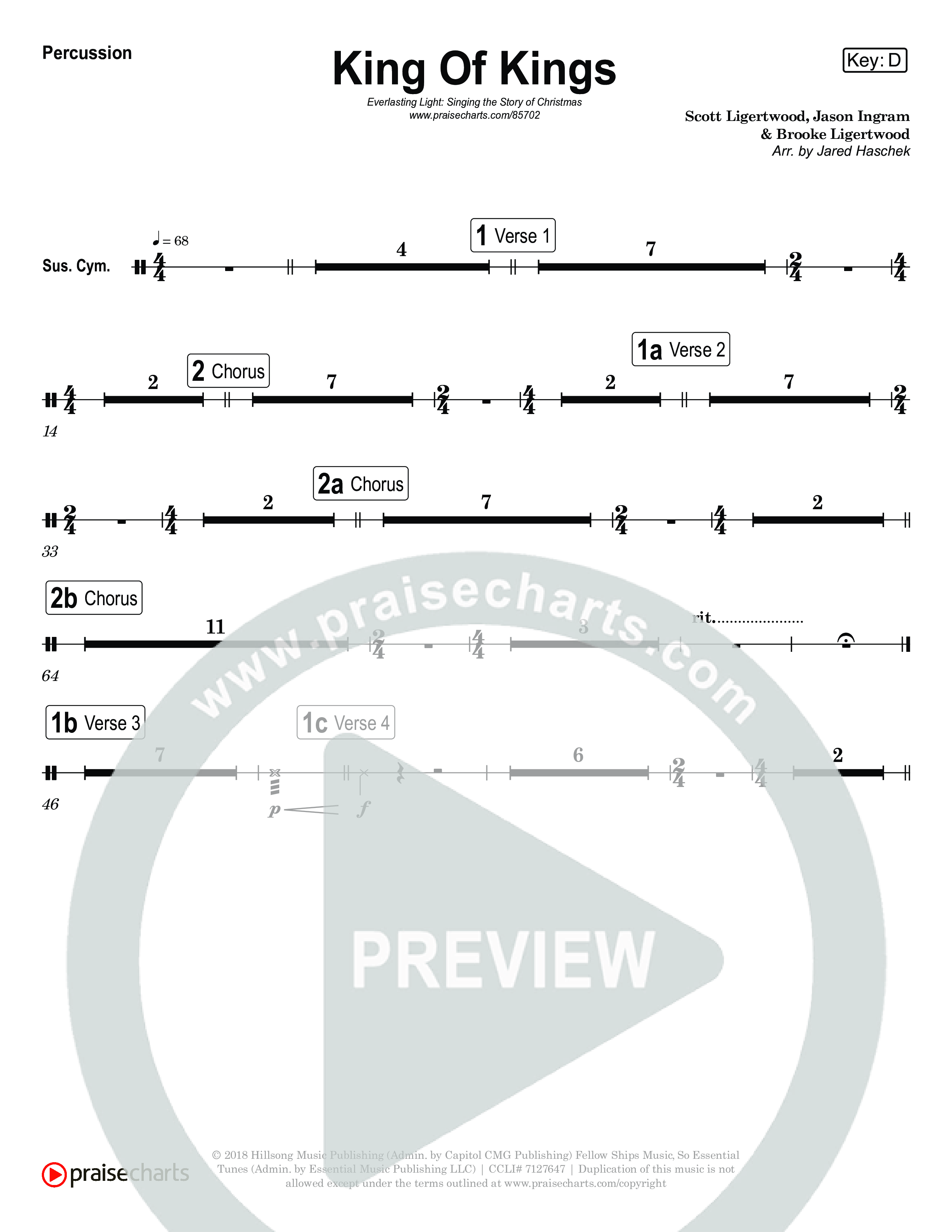 King Of Kings (Live) Percussion (Museum Of The Bible / Anthony Evans / Tasha Layton / Indiana Wesleyan University Choir / Arr. Jared Haschek)