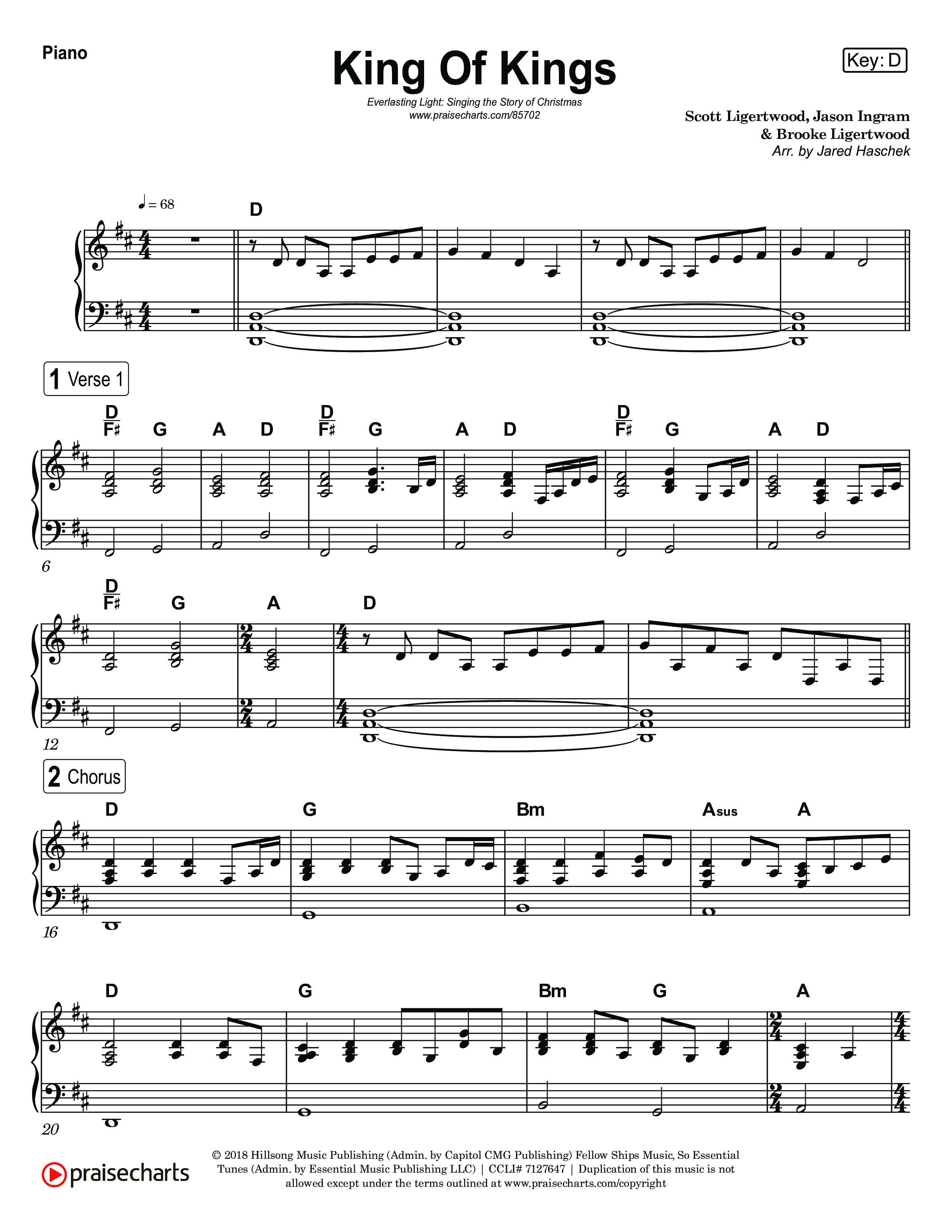 King Of Kings (Live) Piano Sheet (Museum Of The Bible / Anthony Evans / Tasha Layton / Indiana Wesleyan University Choir / Arr. Jared Haschek)