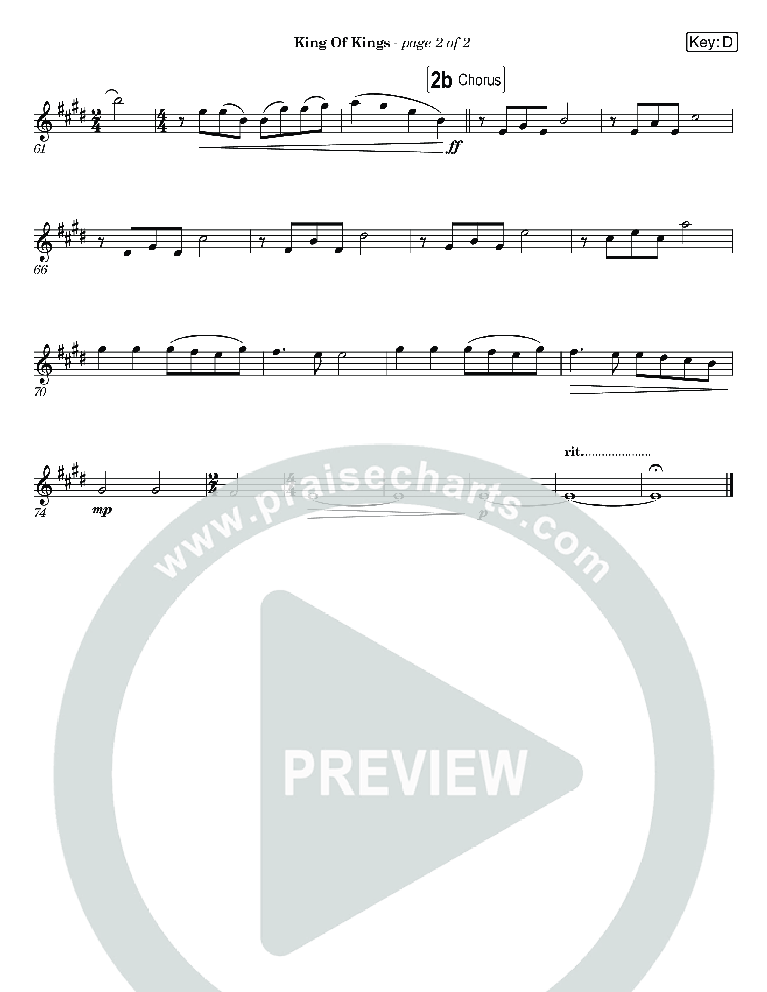 King Of Kings (Live) Trumpet 1,2 (Museum Of The Bible / Anthony Evans / Tasha Layton / Indiana Wesleyan University Choir / Arr. Jared Haschek)