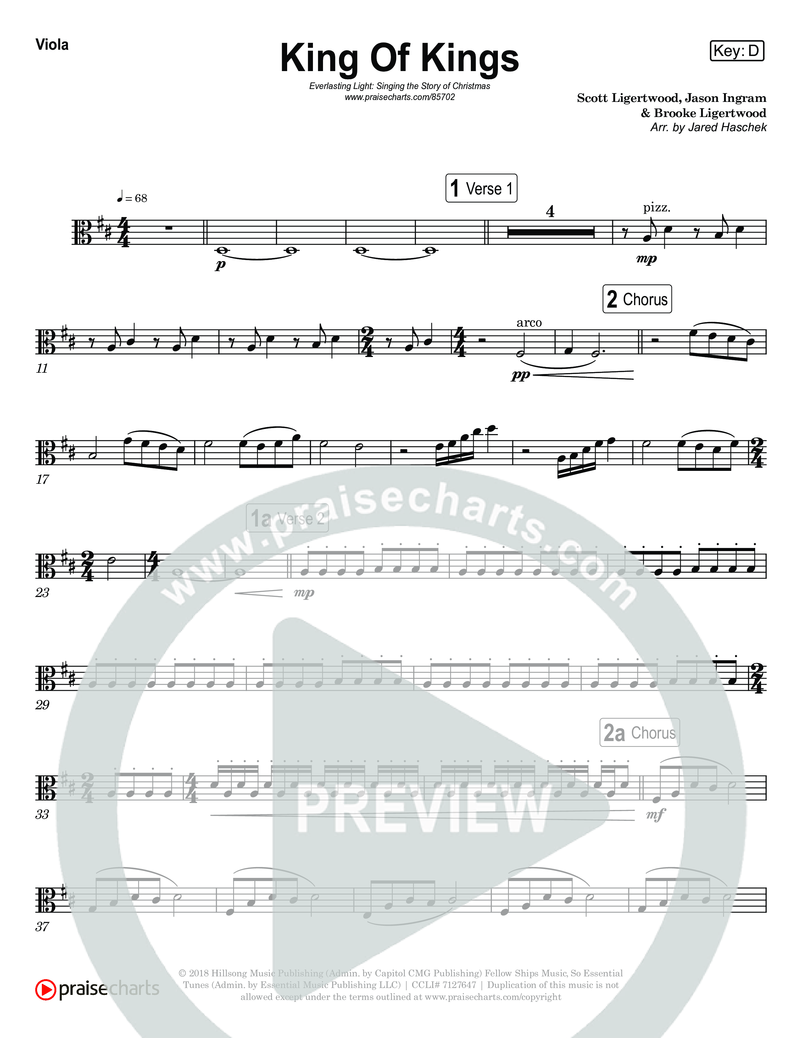 King Of Kings (Live) Viola (Museum Of The Bible / Anthony Evans / Tasha Layton / Indiana Wesleyan University Choir / Arr. Jared Haschek)